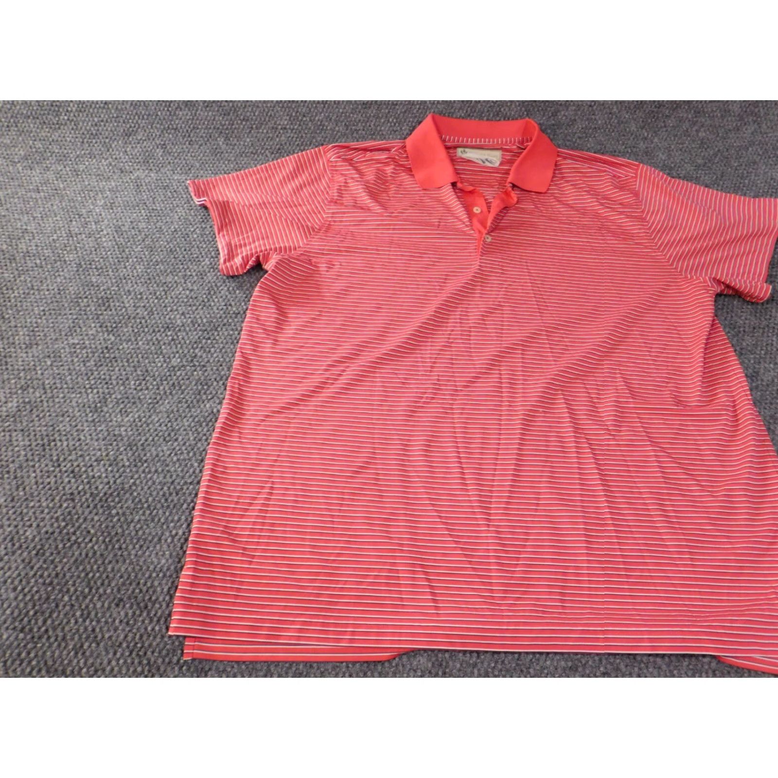 Vintage Donald Ross Polo 2XL Mens Red Striped Knit Short Sleeve Golf Performance Stretch Shirt Size US XXL / EU 58 / 5 - 2 Thumbnail