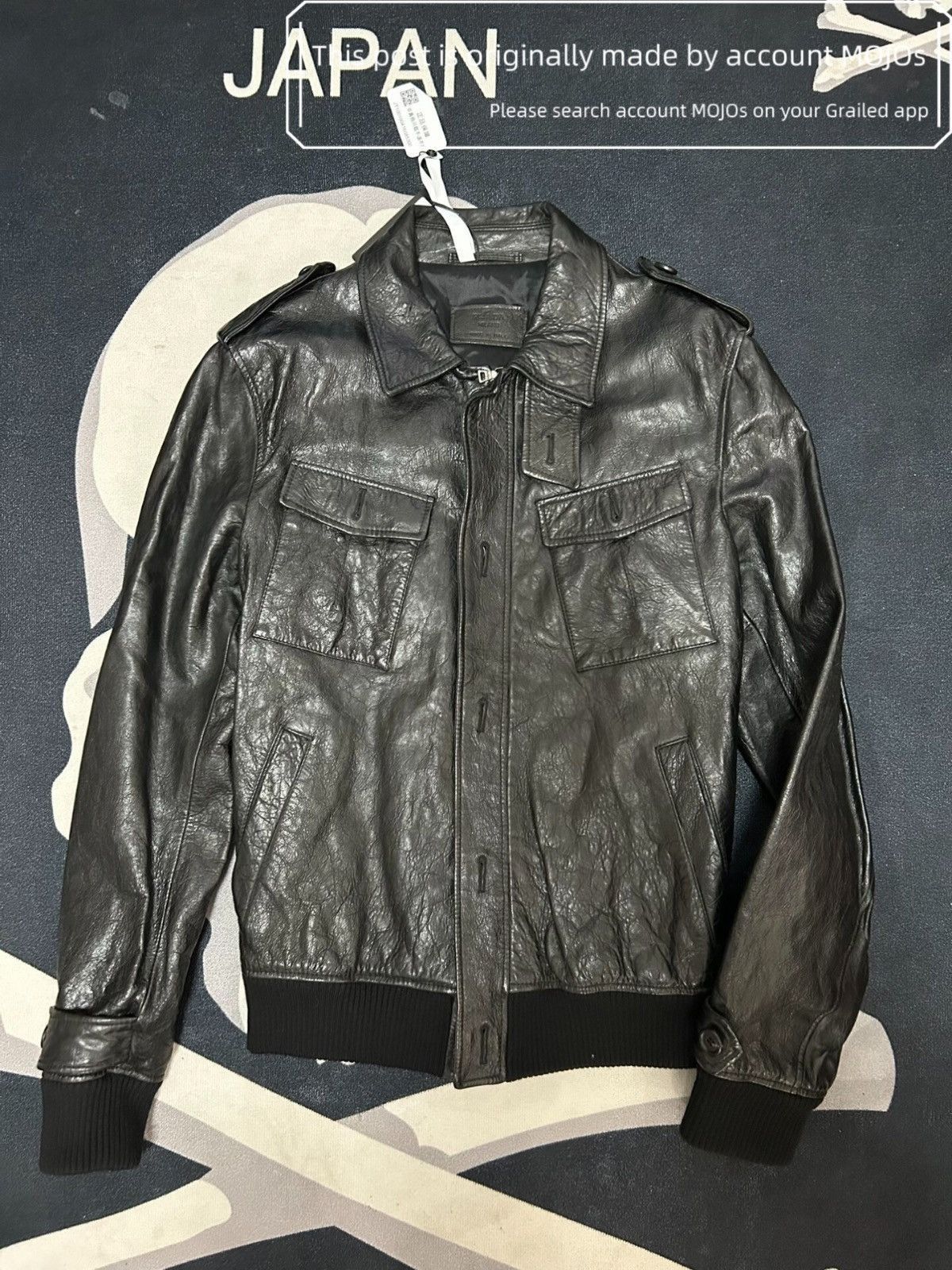 Prada Sz 48 Prada Classic Leather Flight Jacket Black mojos1136 Size US M / EU 48-50 / 2 - 1 Thumbnail
