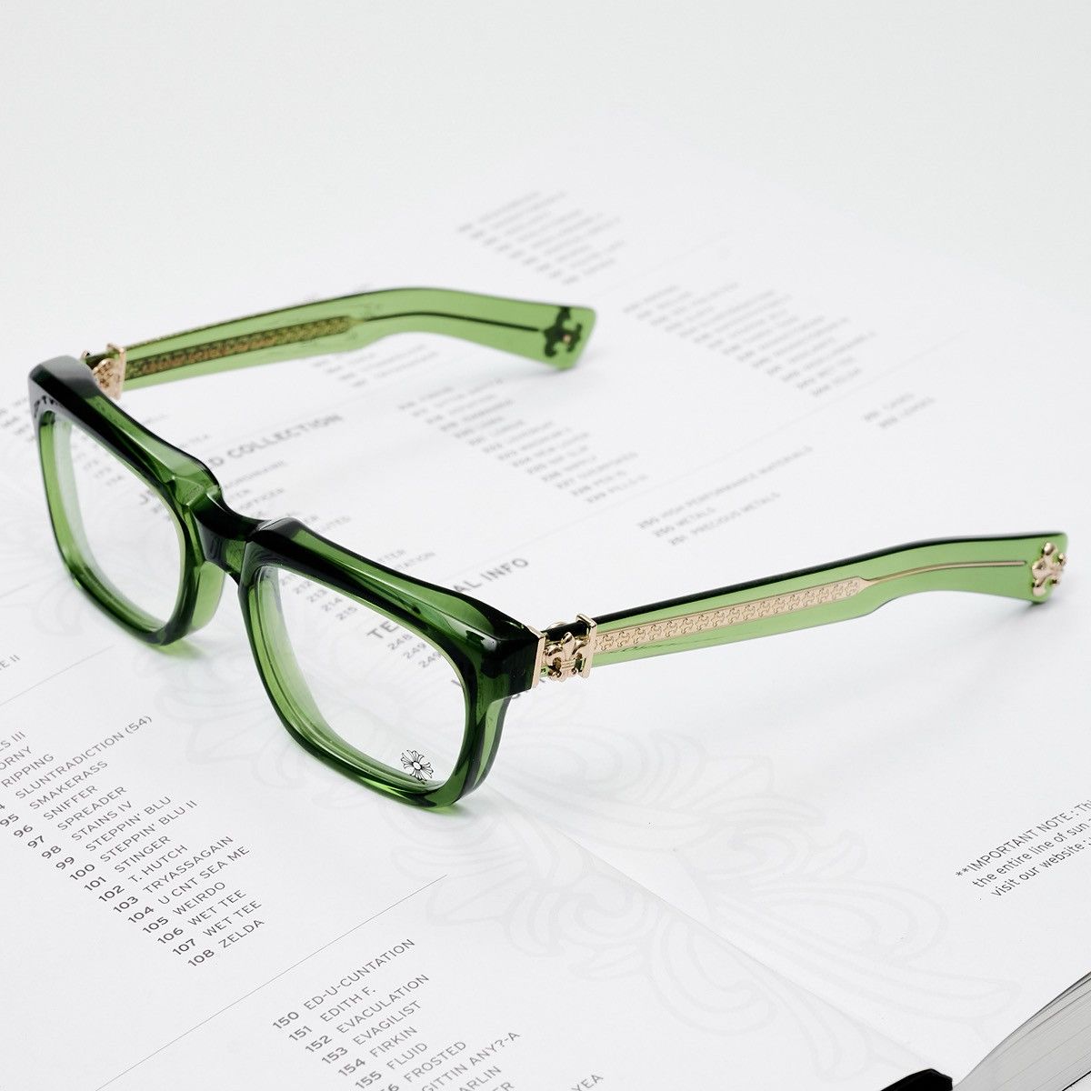 Chrome Hearts CHROME HEARTS SEE YOU IN TEA DARK OLIVE GLASSES Size ONE SIZE - 2 Thumbnail