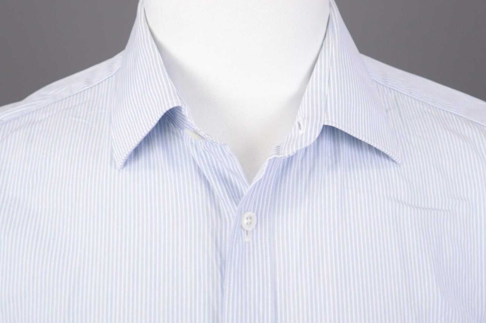 Gieves & Hawkes Gieves & Hawkes Blue Pinstripe Dress Shirt Size 41 / 16 Size US M / EU 48-50 / 2 - 6 Thumbnail
