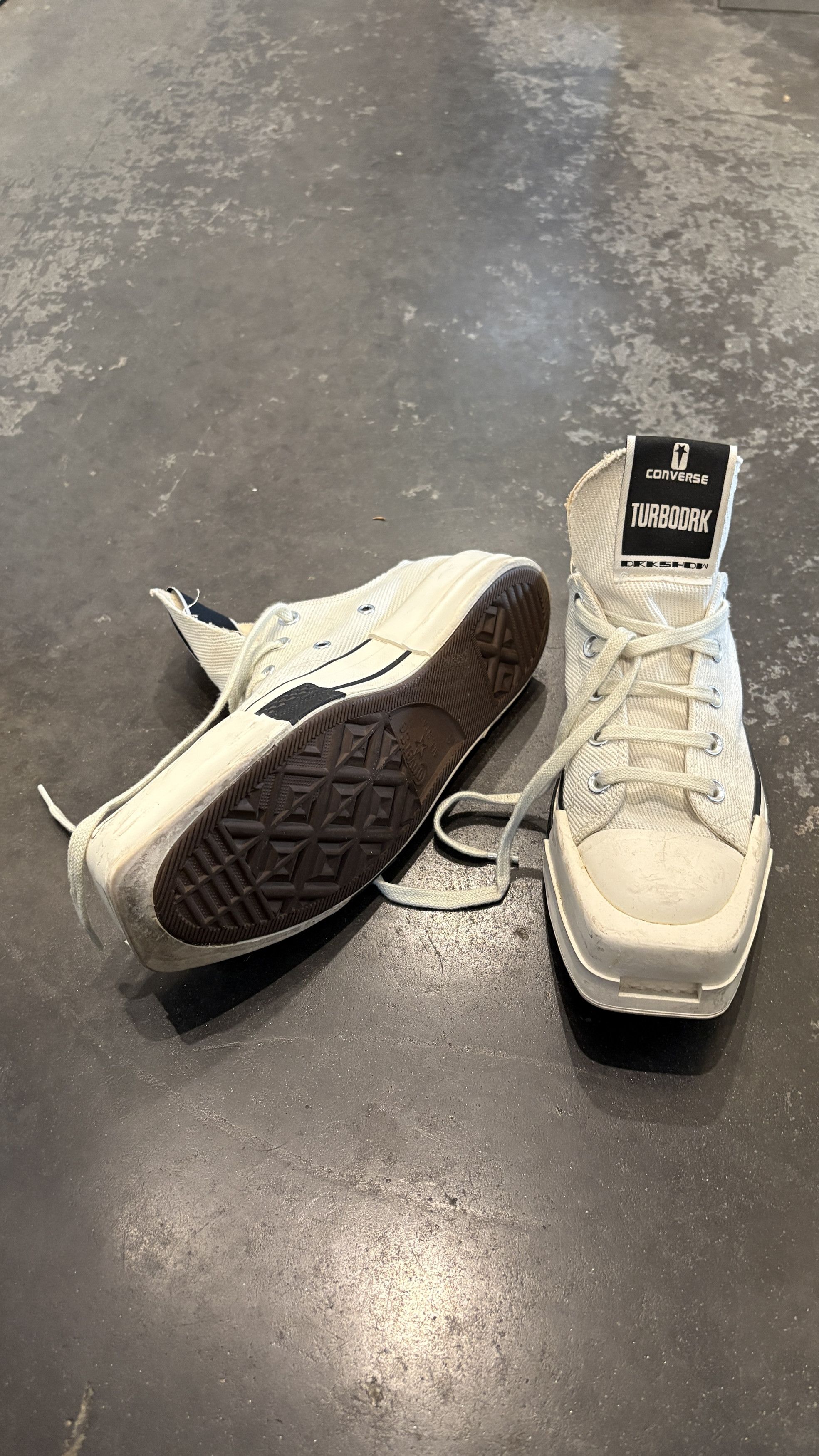 Converse × Rick Owens Drkshdw Rick Owens DRKSHDW x Converse Turbodrk Low Sneakers – White Size US 8 / IT 38 - 3 Thumbnail