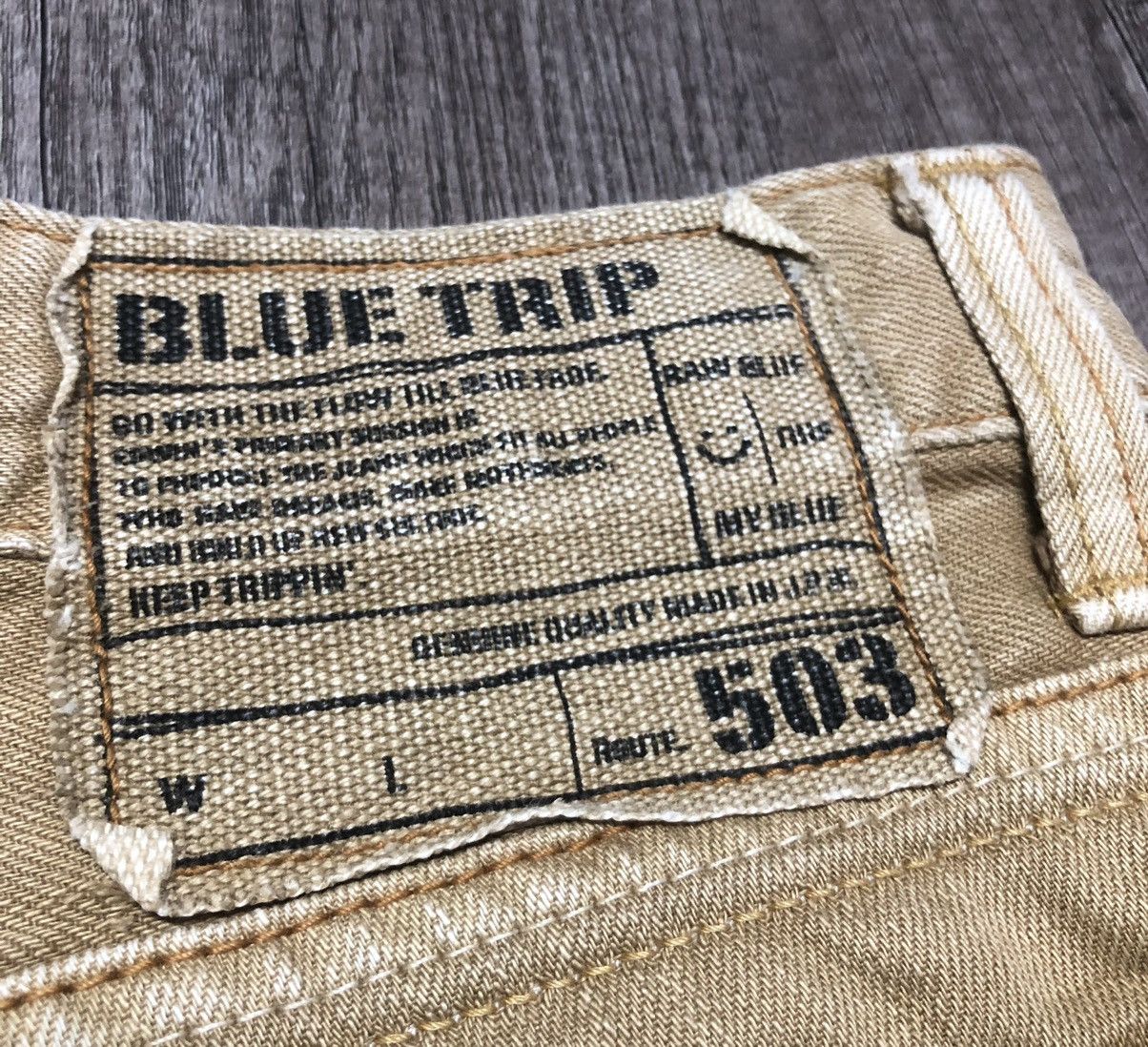 Edwin × Vintage Vintage Edwin 503 Blue Trip Flare Jeans Unisex Size US 30 / EU 46 - 20 Thumbnail