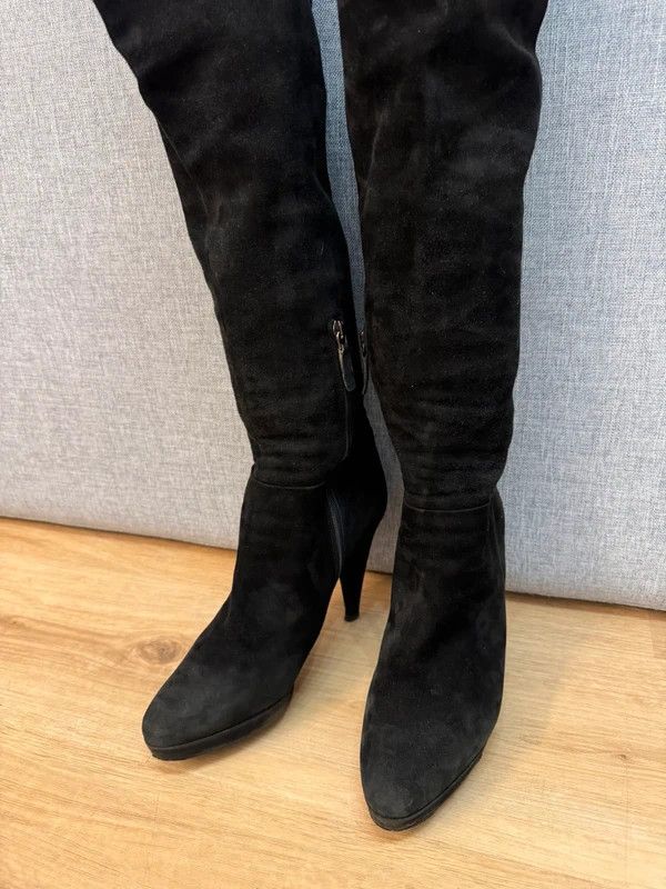 Prada Prada Milano Suede High Boots Heels Black size 38,5 Size US 7.5 / IT 37.5 - 6 Thumbnail