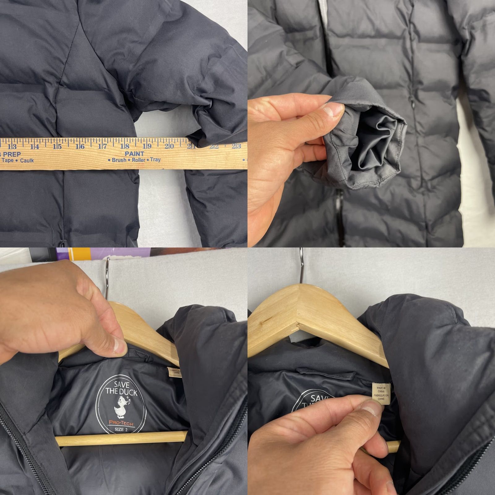 Save The Duck Save The Duck Jacket Womens 2 Black Long Puffer Hooded Pro Tech Coat Zip Up Size XS / US 0-2 / IT 36-38 - 8 Thumbnail