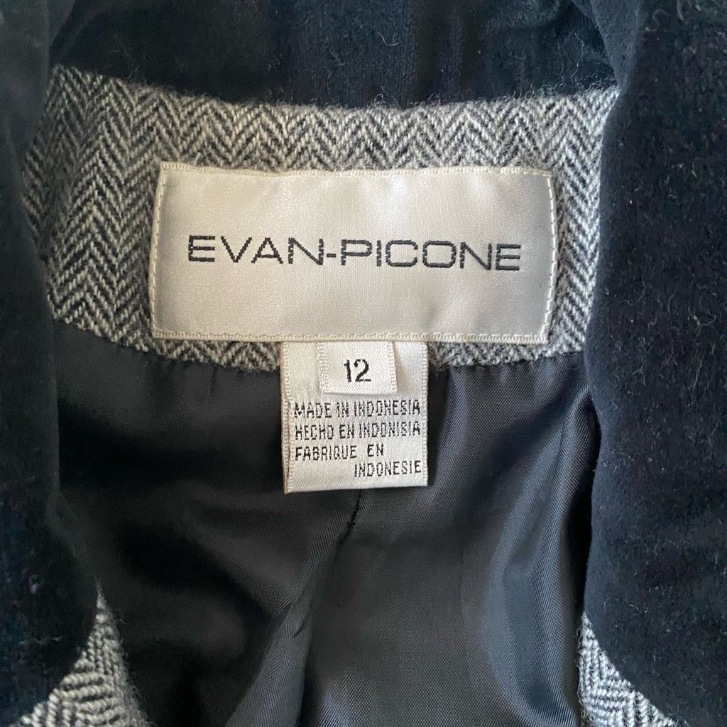 Evan Picone Evan Picone wool Blend women 12 three button blazer jacket w Size XL / US 12-14 / IT 48-50 - 6 Thumbnail