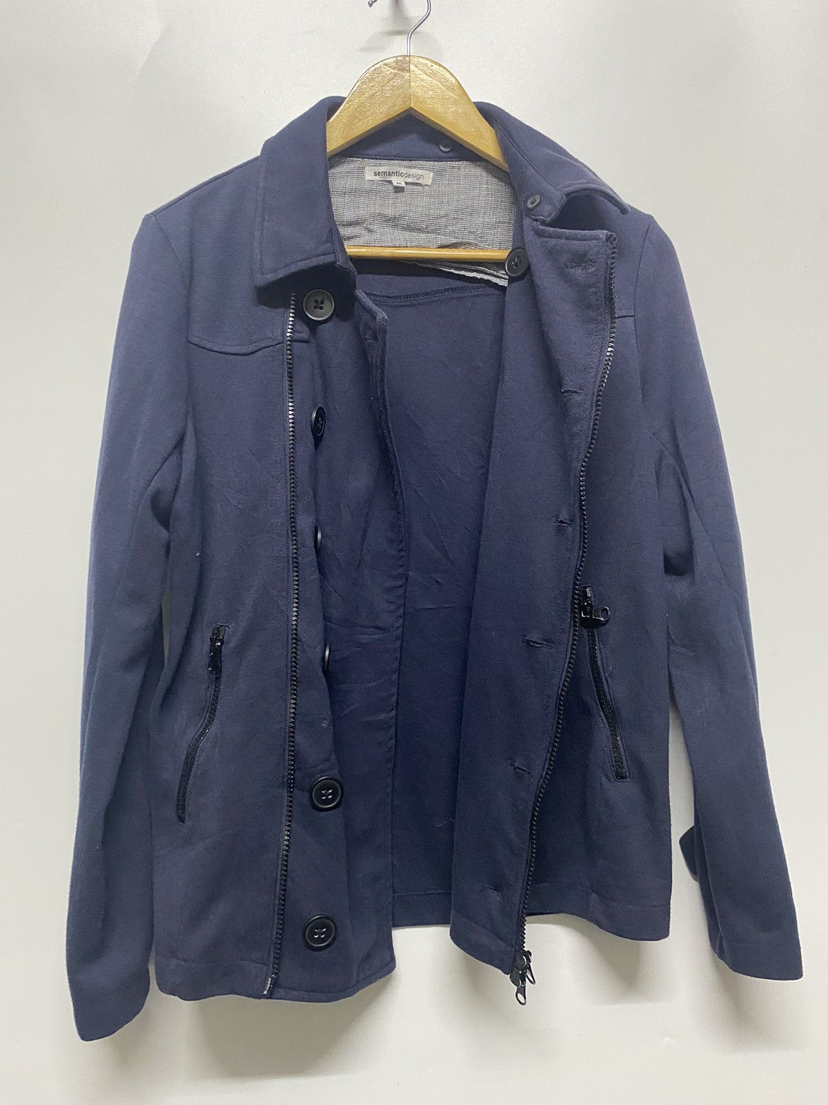 If Six Was Nine × Japanese Brand × semanticdesign Japanese Brand Semantic Design Cotton Peacoat Jacket Size US M / EU 48-50 / 2 - 3 Thumbnail
