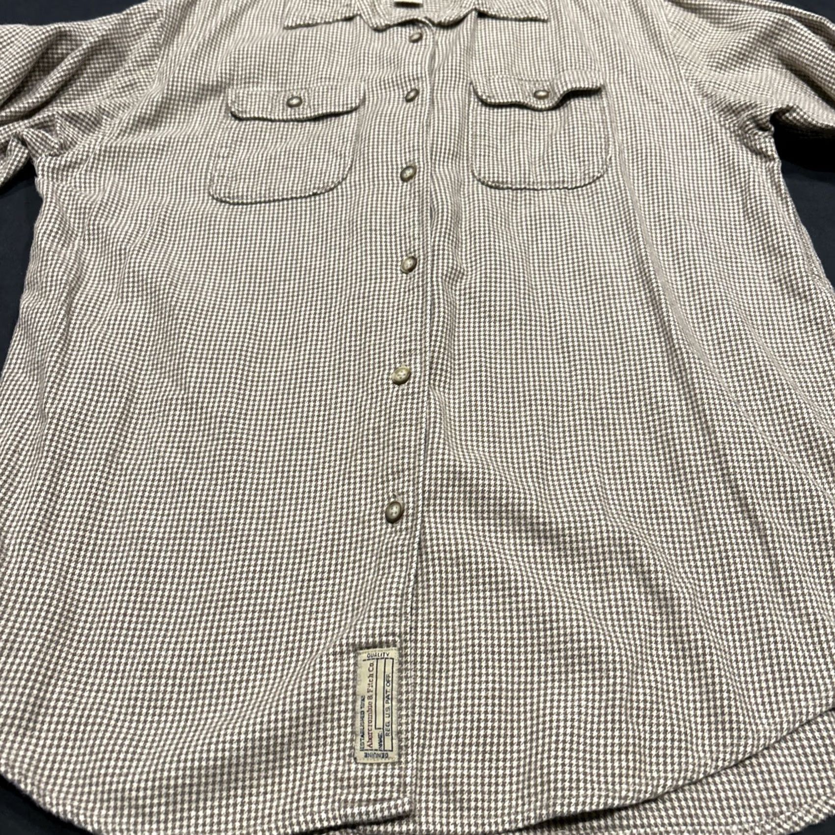 Abercrombie & Fitch VINTAGE Abercrombie & Fitch Shirt Women M Beige Flannel 90s Plaid Button Up A25 Size M / US 6-8 / IT 42-44 - 2 Thumbnail