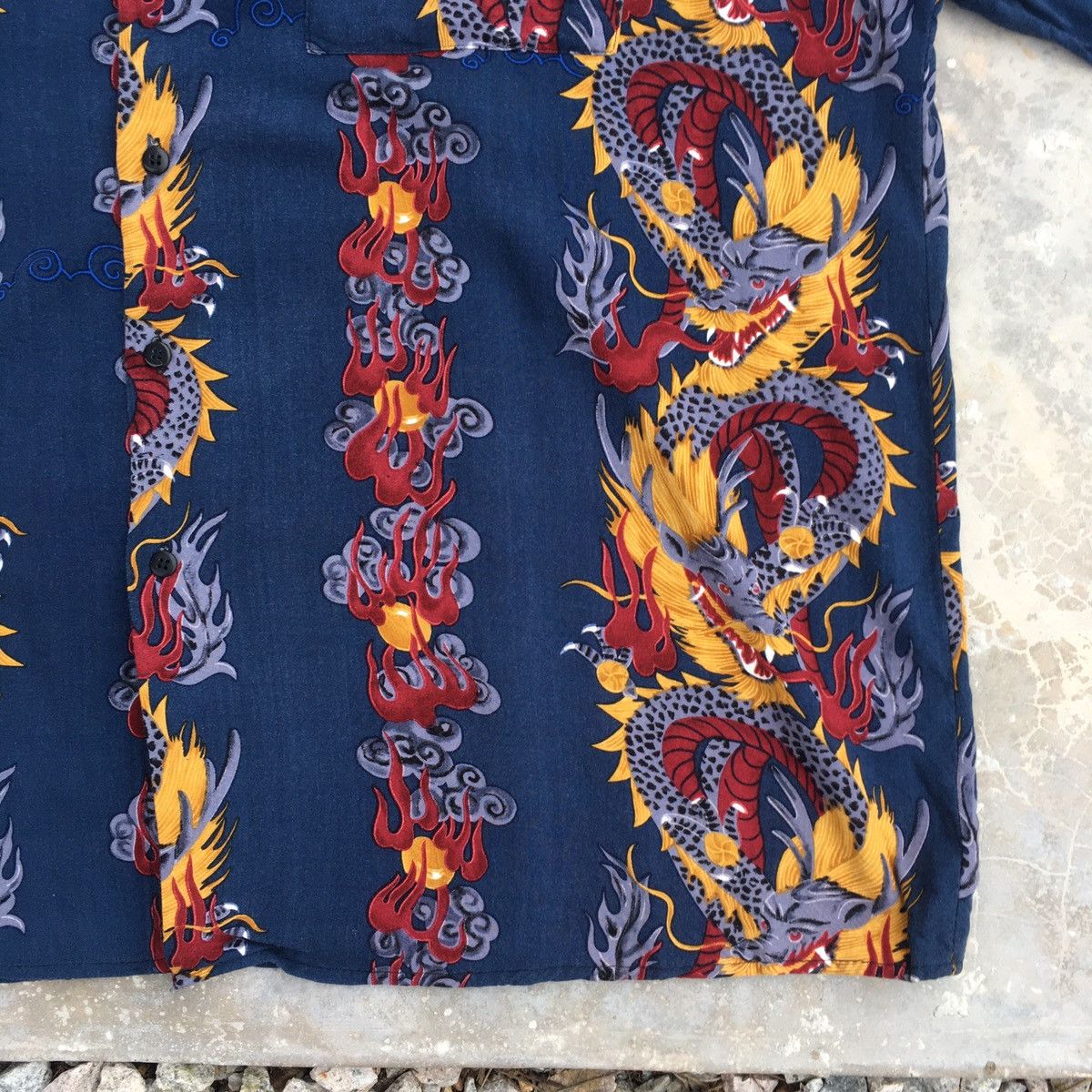Japanese Brand × Spiritual Gangster Japanese BILLION BAY Mafia Buttons Up Rayon Shirt Size US XL / EU 56 / 4 - 3 Thumbnail