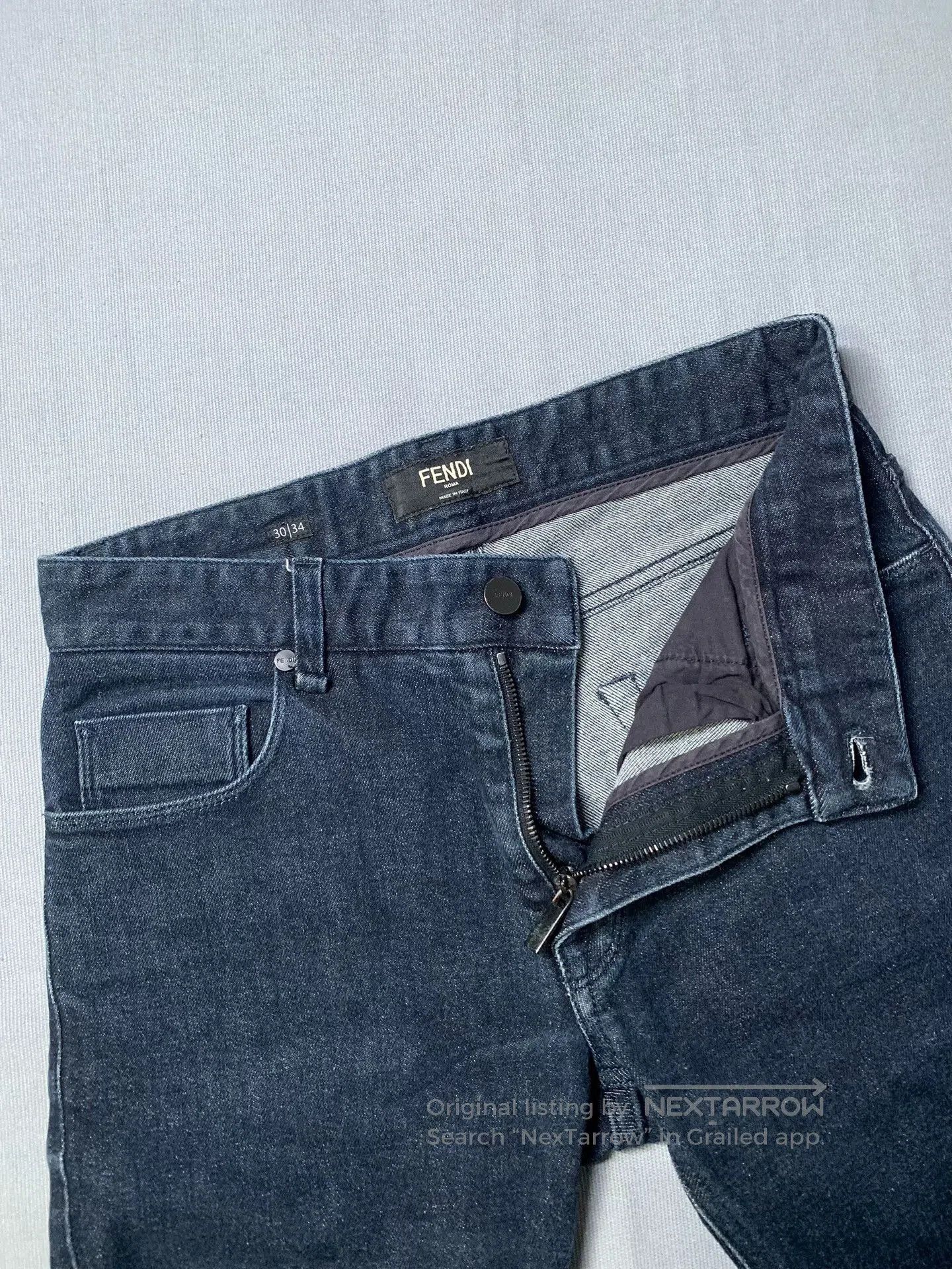 Fendi Fendi Calfskin Face Logo Washed Jeans. Size US 30 / EU 46 - 4 Thumbnail