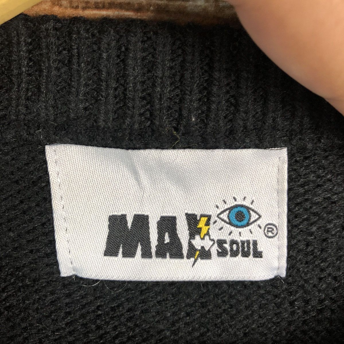 Japanese Brand Max Soul Black ripped distressed Knitwear #A2345 Size US L / EU 52-54 / 3 - 10 Thumbnail