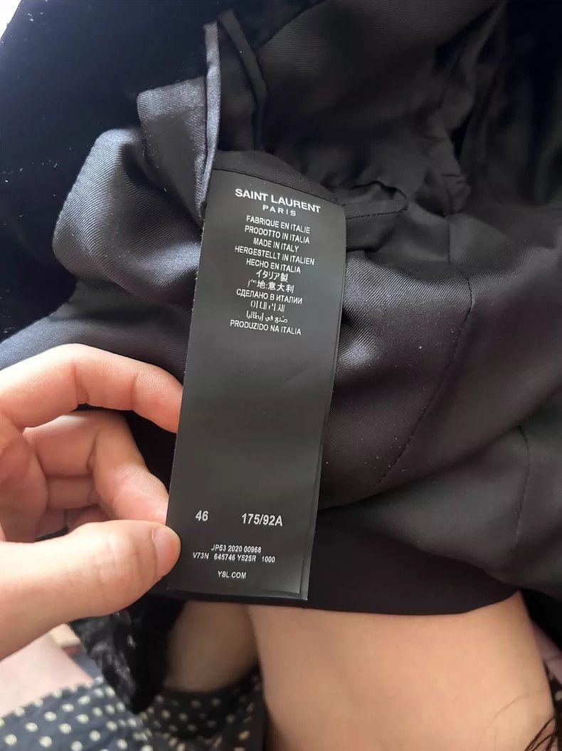 Saint Laurent Paris Saint Laurent 21SS Black Velvet Hibiscus blazer 2504-Nextar Size 46R - 7 Thumbnail
