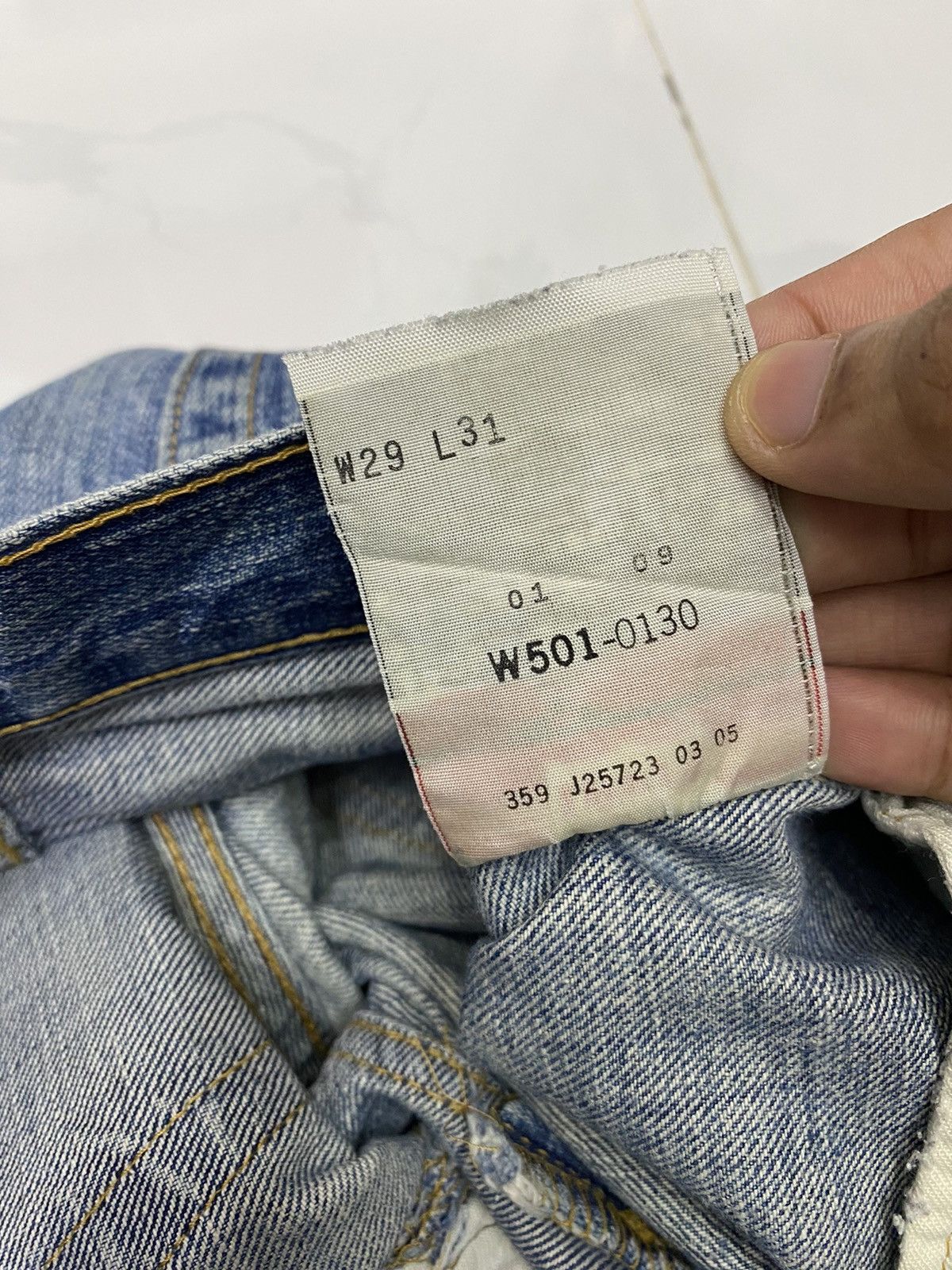 Levi's LEVIS 501 VINTAGE DISTRESSED DENIM JEANS Size 29" - 9 Thumbnail