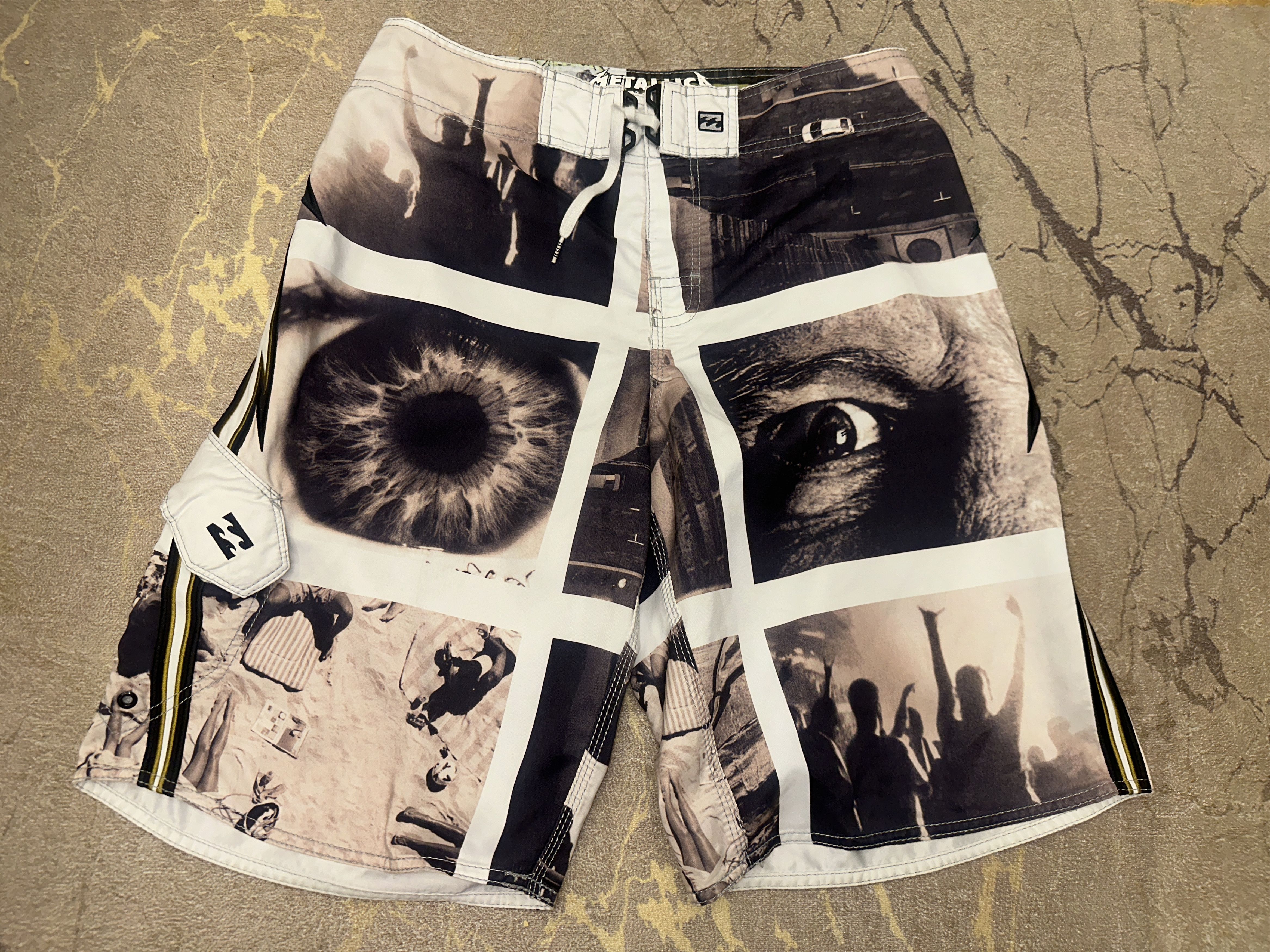 Billabong Limited Edition Billabong Metallica Board Shorts Size 33 Size US 33 - 3 Thumbnail