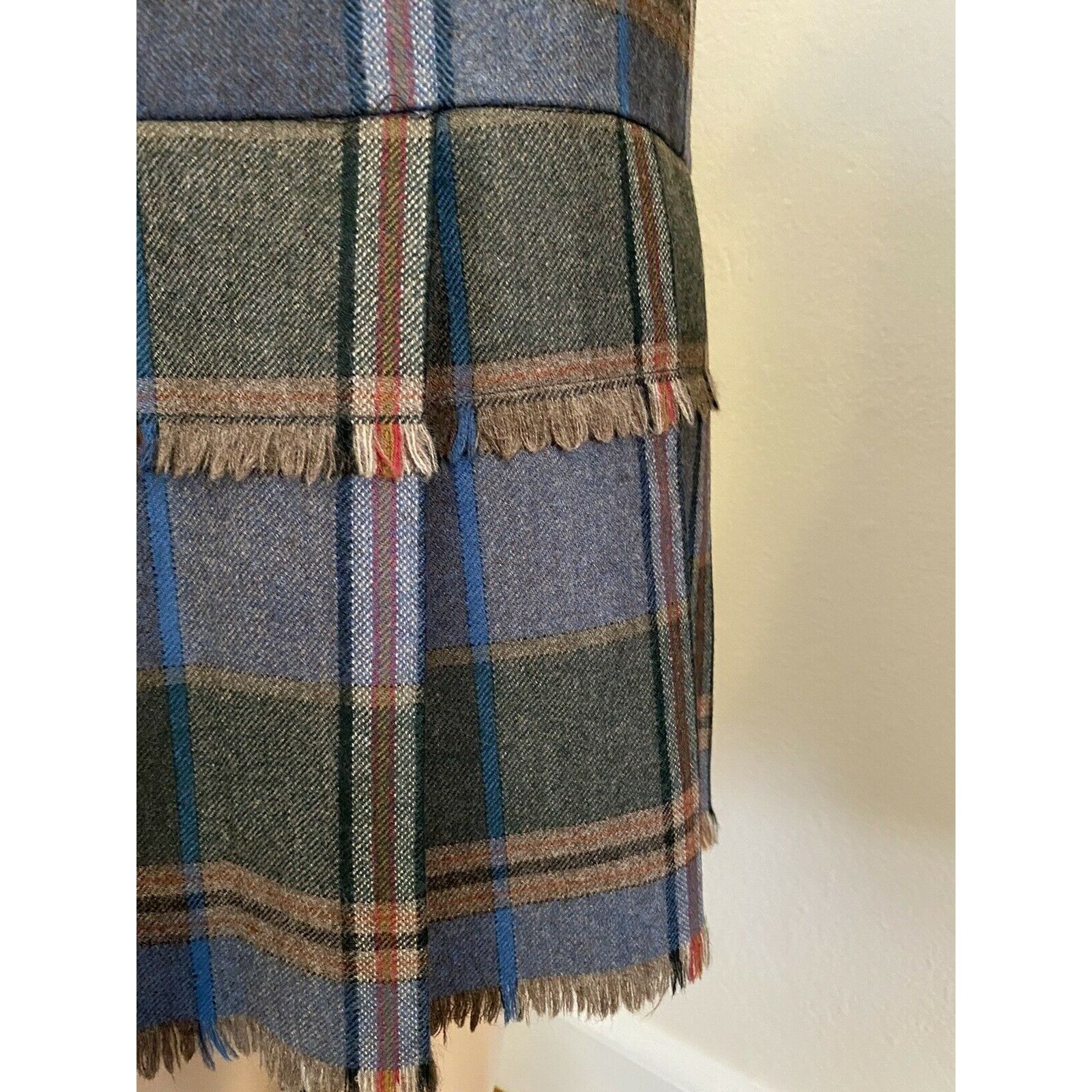 Escada VTG New 70’s Escada SRB 10 Wool Skirt Tartan Plaid Fringe Mi Size 32" / US 10 / IT 46 - 4 Thumbnail