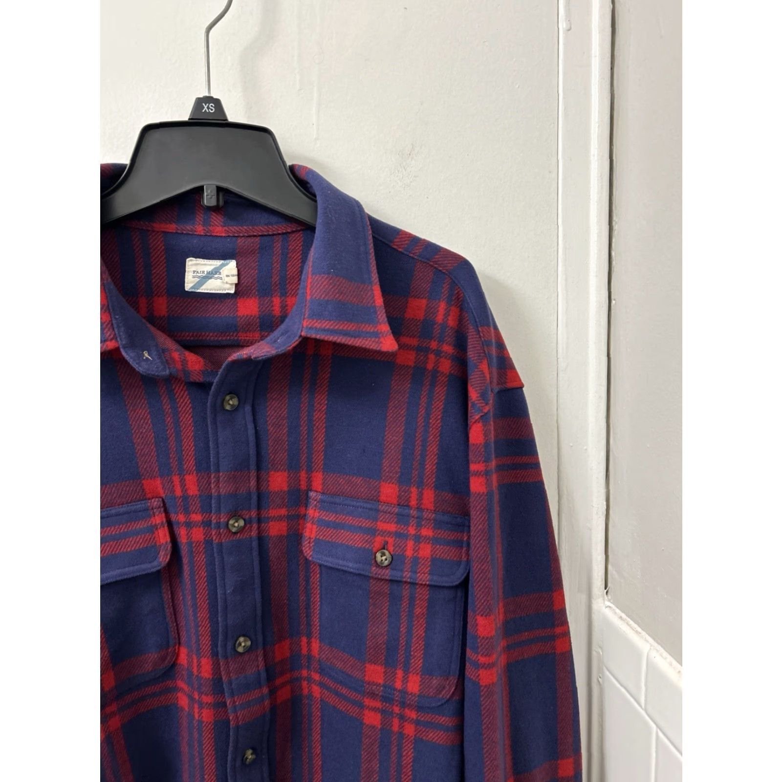 Vintage FAIR HARBOR Dunewood Flannel Shirt Womens XL Blue Red Plaid Button-Up Size XL / US 12-14 / IT 48-50 - 4 Thumbnail