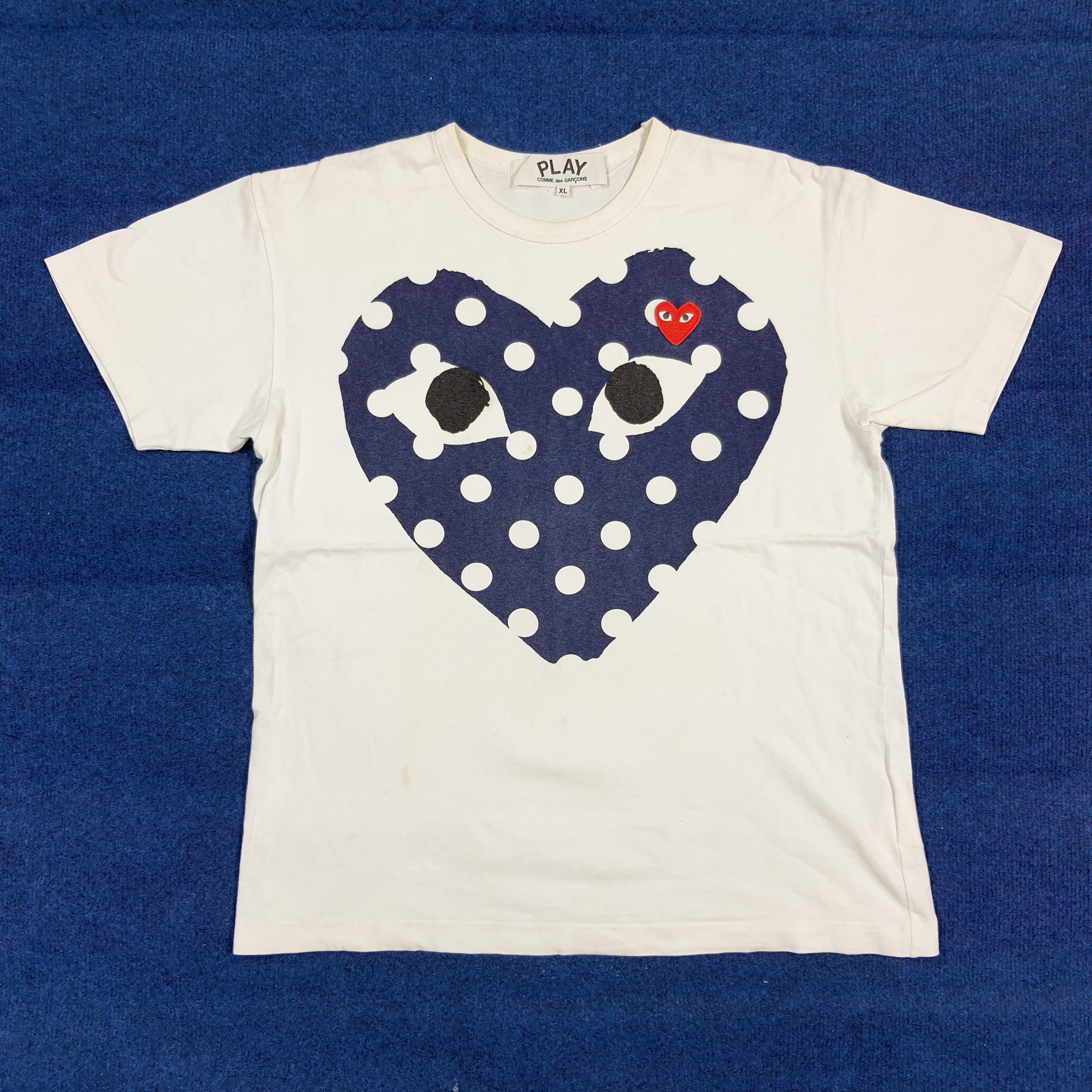 Comme des Garcons PLAY Vintage PLAY Comme Des Garcons Japan Blue Hearts C301N75 Size US L / EU 52-54 / 3 - 1 Thumbnail