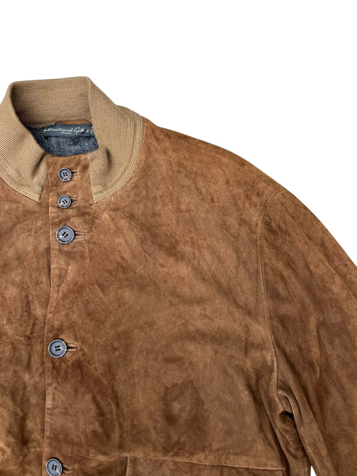 Beams Plus Quttrocchi X Beams Stains Patina Suede Leather Jacket Size US M / EU 48-50 / 2 - 9 Thumbnail