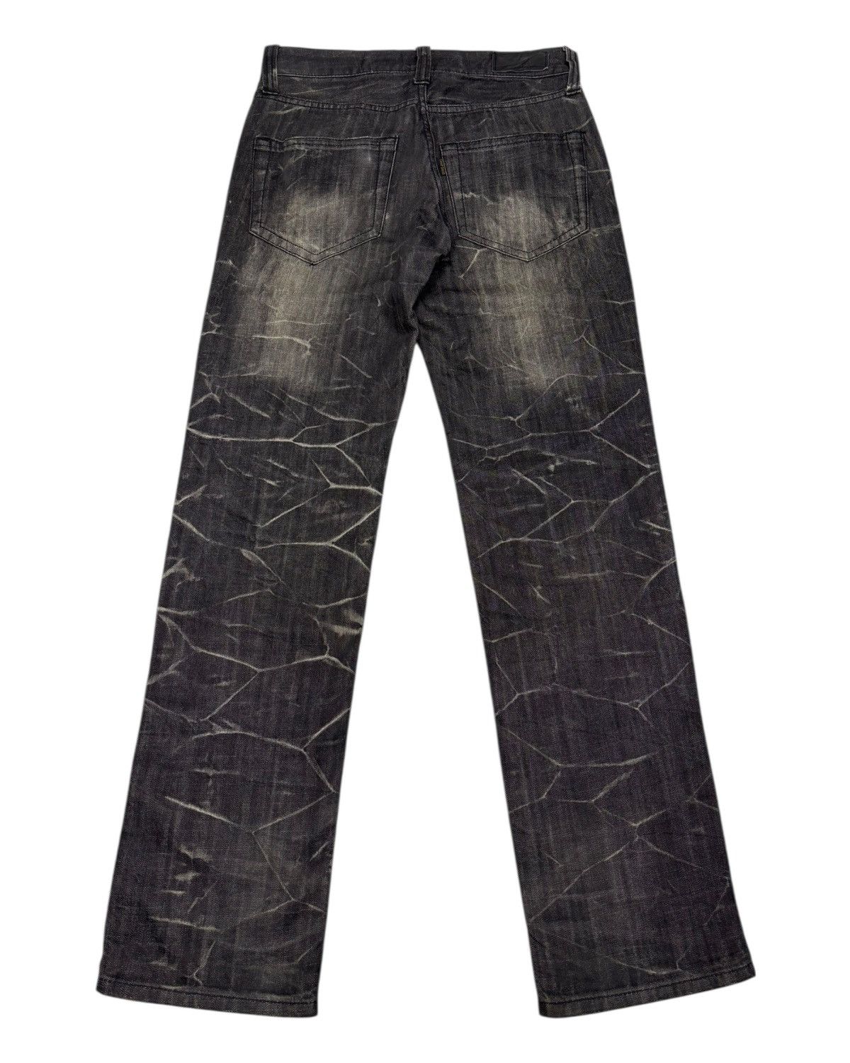 Kapital Vintage Crackle Wash Black Distressed Denim Jeans Size US 30 / EU 46 - 2 Thumbnail