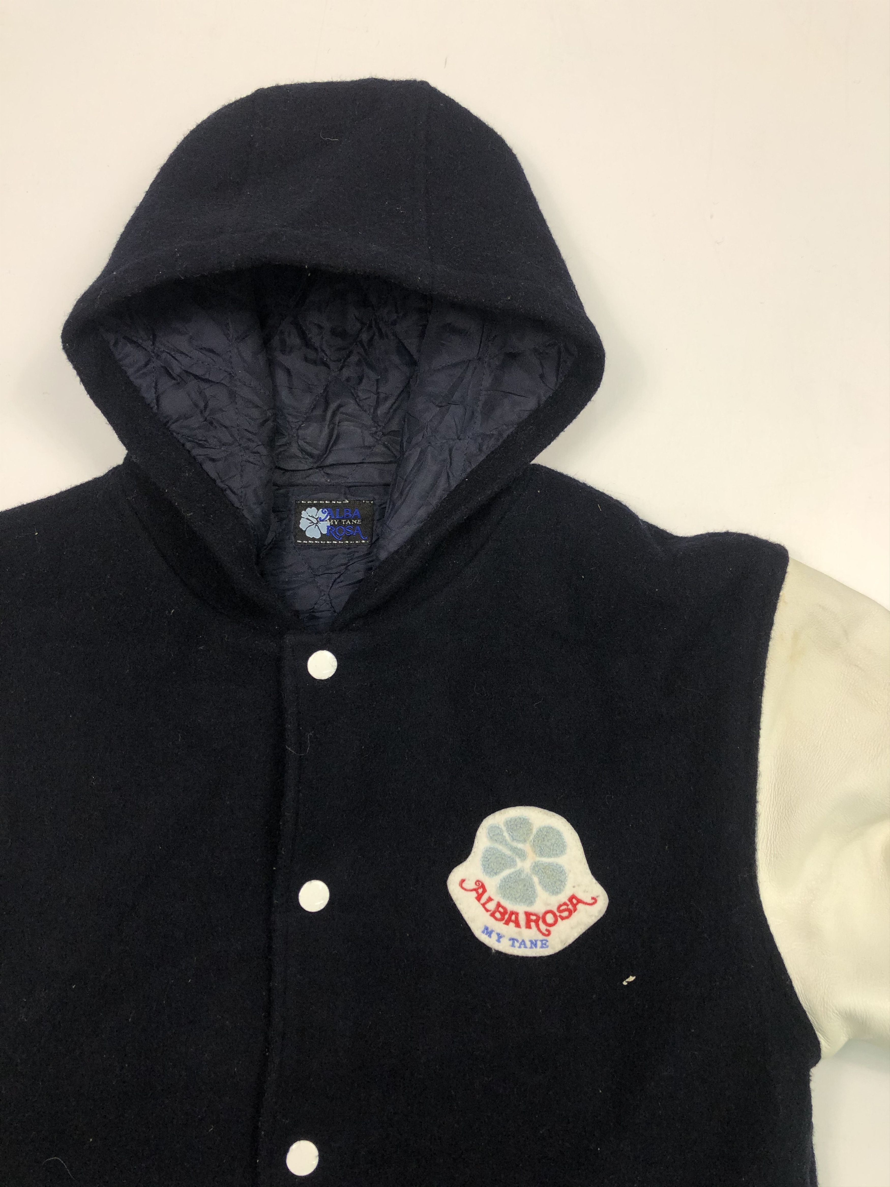 Japanese Brand Vintage 90s Alba Rosa Leather Sleeve Varsity Jacket V0074 Size US M / EU 48-50 / 2 - 3 Thumbnail