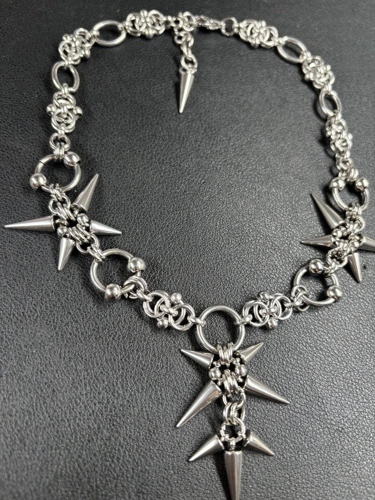 Jewelry Y2k Gothic Rock Rivet Pendant Chain Size ONE SIZE - 3 Thumbnail