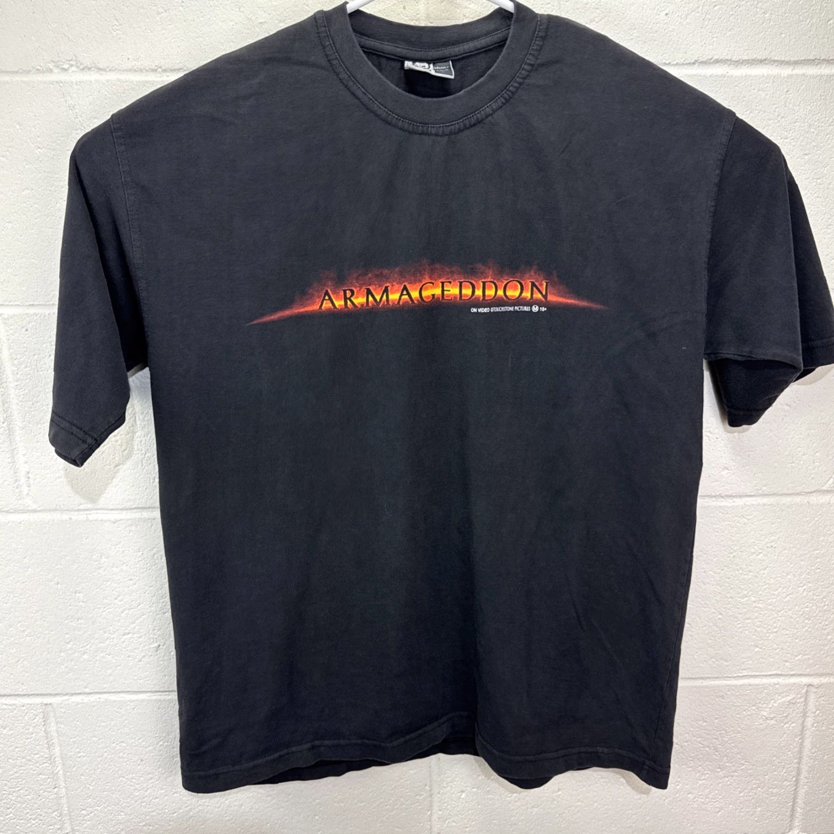 Doublet VINTAGE Armageddon Movie Promo T-Shirt Main Selling Point: Logo Graphic Print Black 1998 90s Double-Sided Men L 1990s Space Movie Theme Mens Size US L / EU 52-54 / 3 - 2 Thumbnail