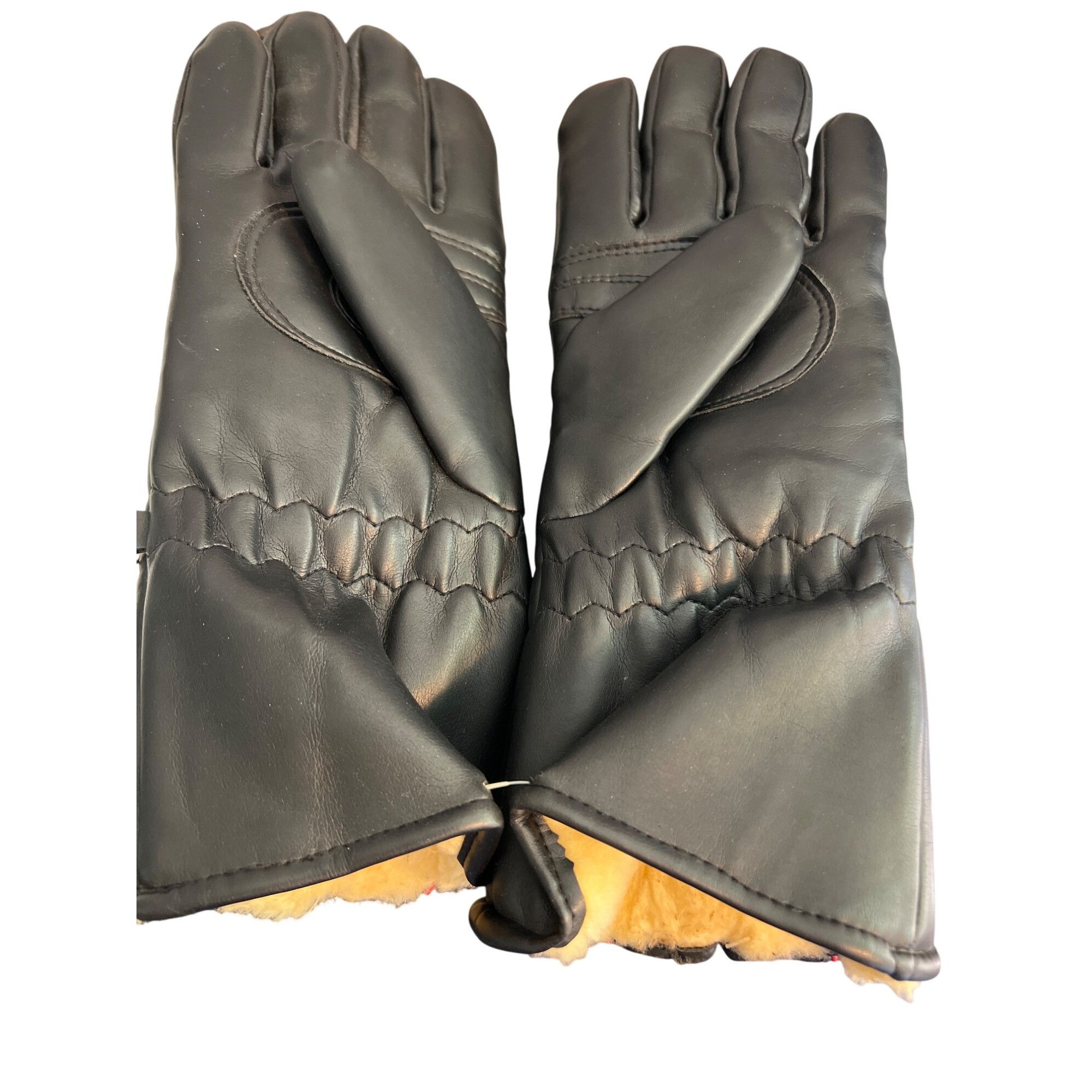 Other Hatch Faux Leather Men's Gloves Black Red Piping Zipper Faux Size ONE SIZE - 3 Thumbnail