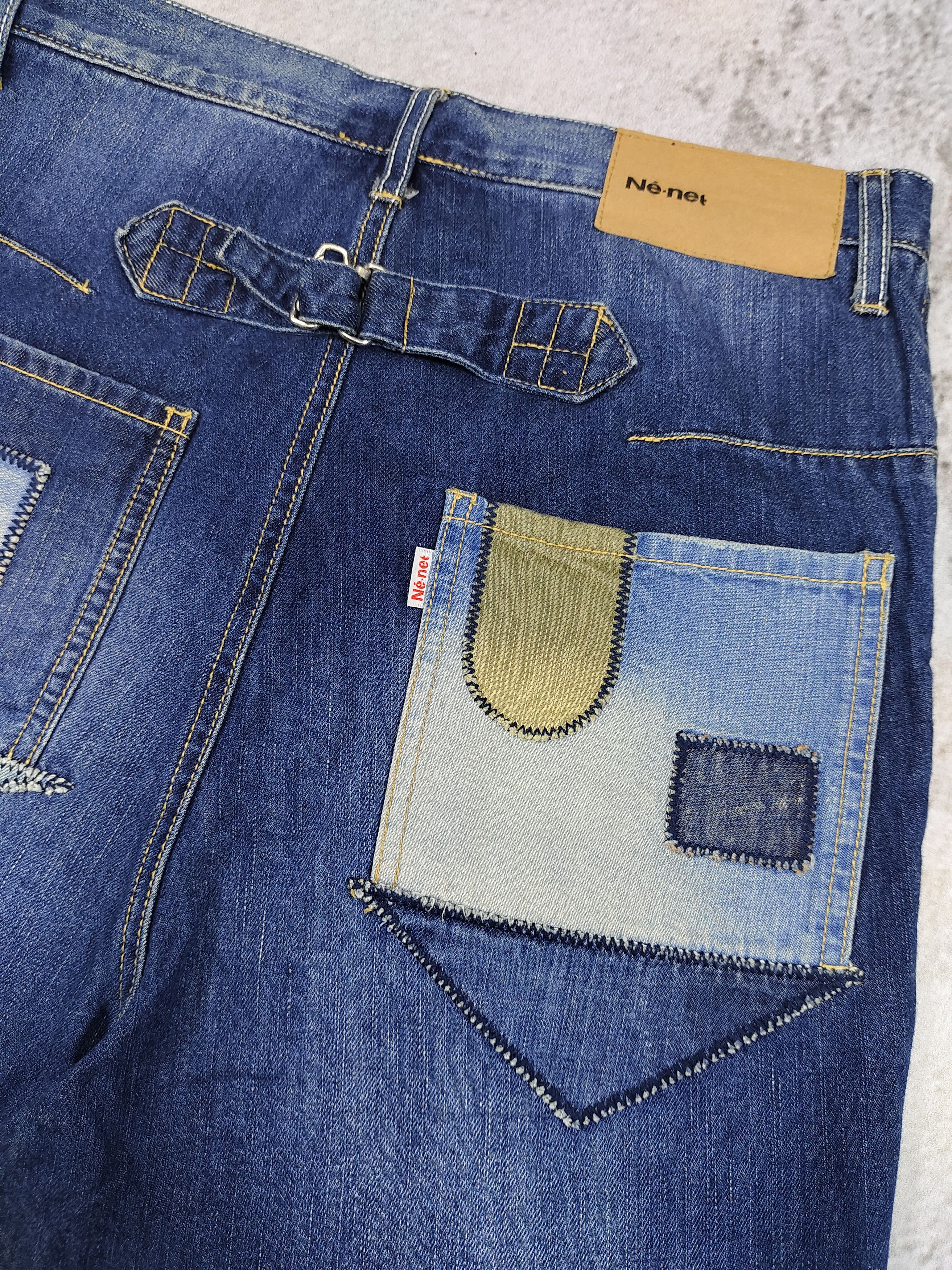 Ne-Net 00s Ne-Net- Archive Hand Stitched Pacthwork Denim Short Size 29" - 7 Thumbnail