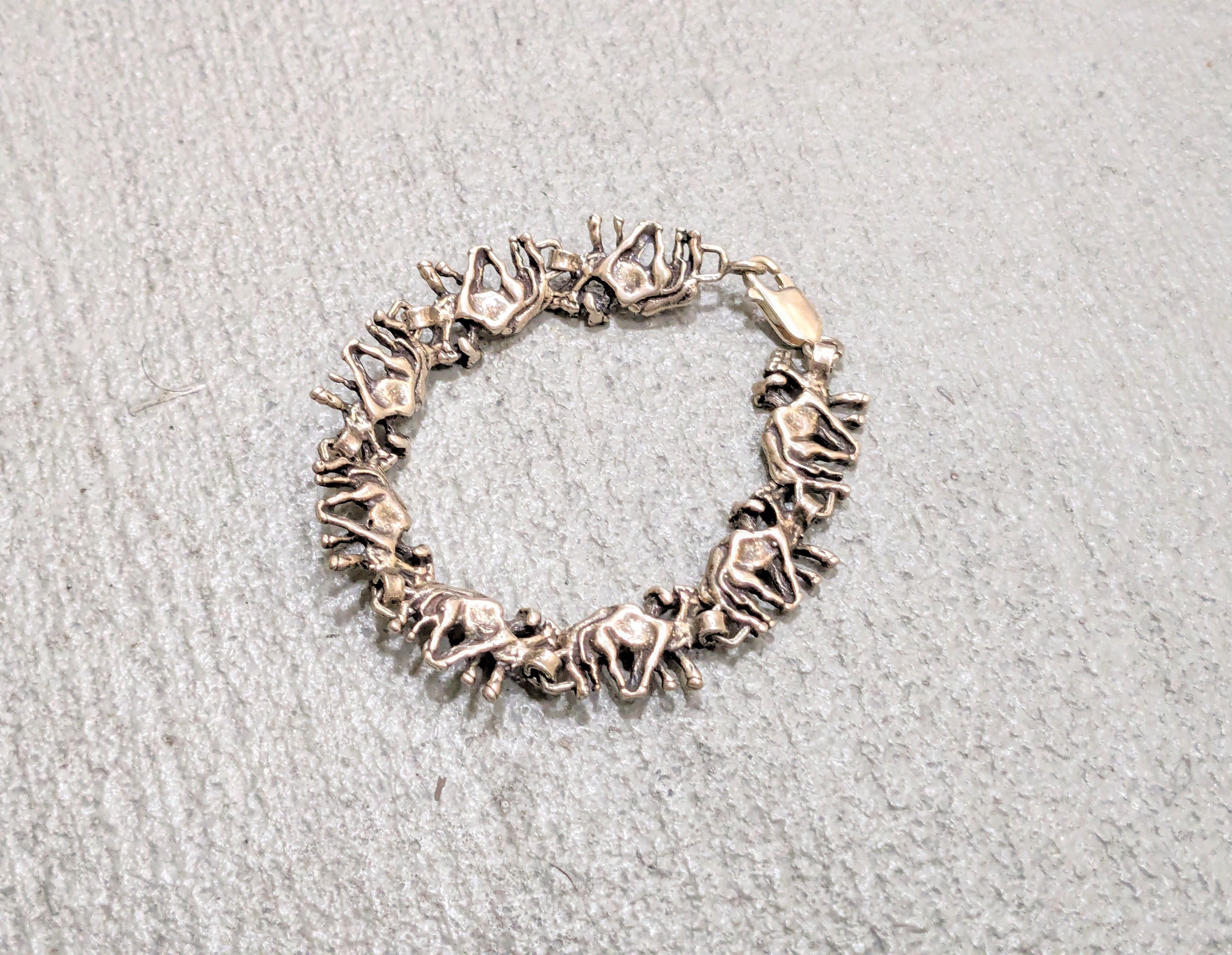 image of Jewelry x Vintage Sterling Silver Bracelet Camel Chain 7" Y2K, Men's