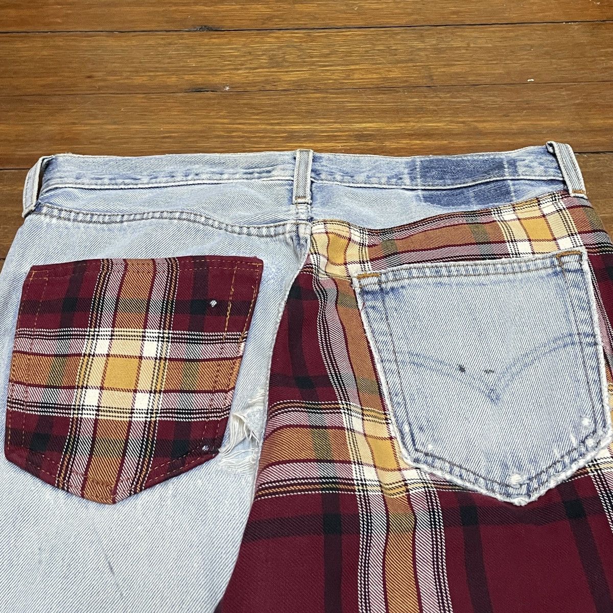 Japanese Brand × Vintage Rare Design Vintage Brand Levis Ripped Reworked Jeans 1990s Size US 31 - 4 Thumbnail