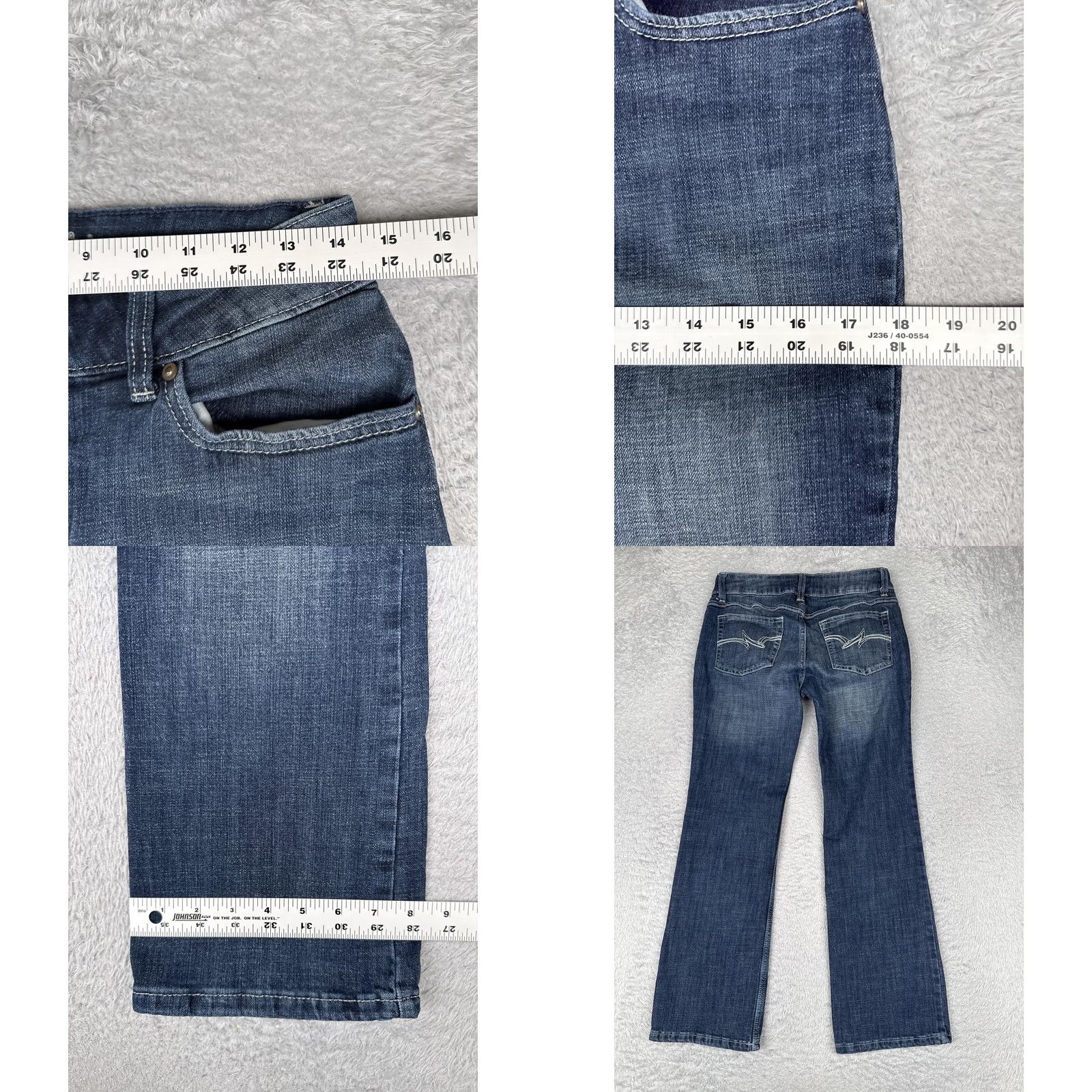 Wrangler Wrangler Jeans Bootcut Juniors 7X30 Blue Medium Wash Low Rise Stretch 28x28 Regular Women Retro Cowboy 5-Pocket Embroidered Denim Pants Size 28" / US 6 / IT 42 - 9 Thumbnail