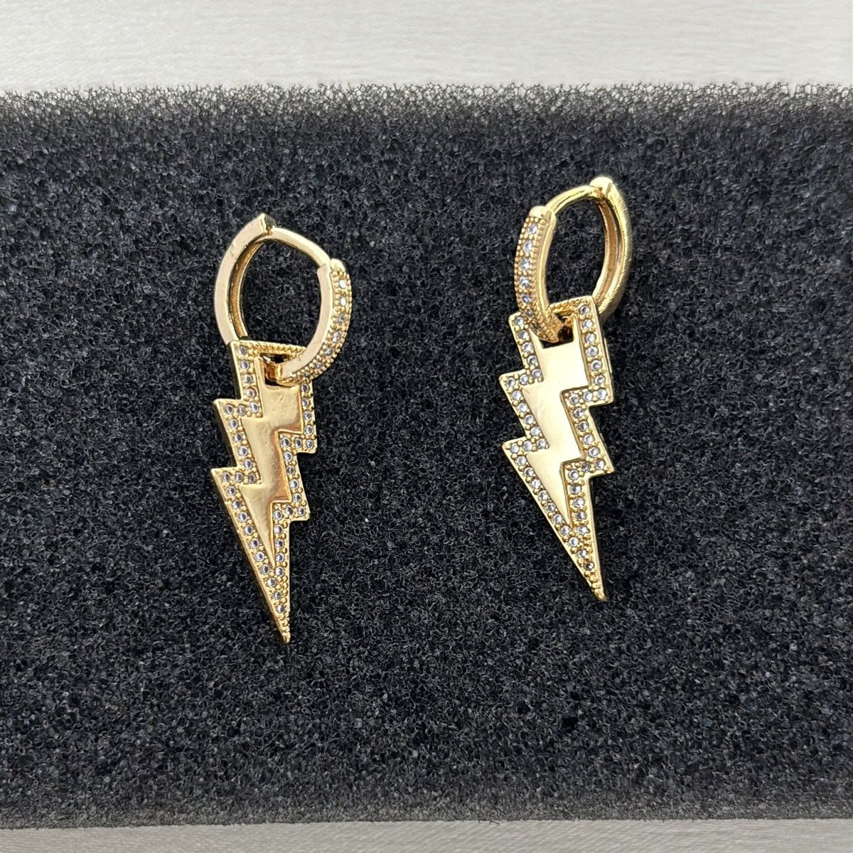 Other CZ Lightning Dangle Drop Earrings for Men Women Size ONE SIZE - 1 Thumbnail