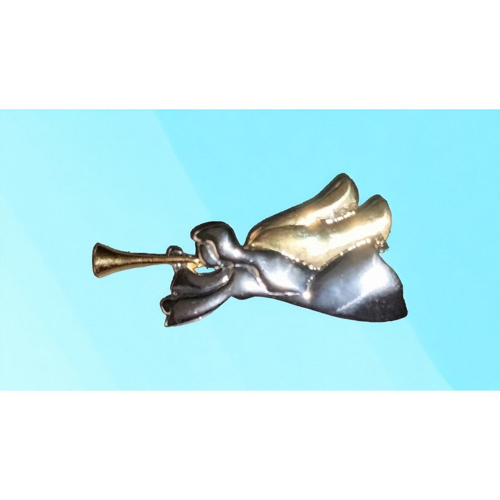 Liz Claiborne Liz Claiborne Angel Brooch Blowing Horn Silvertone Metal Pin Size ONE SIZE - 8 Thumbnail