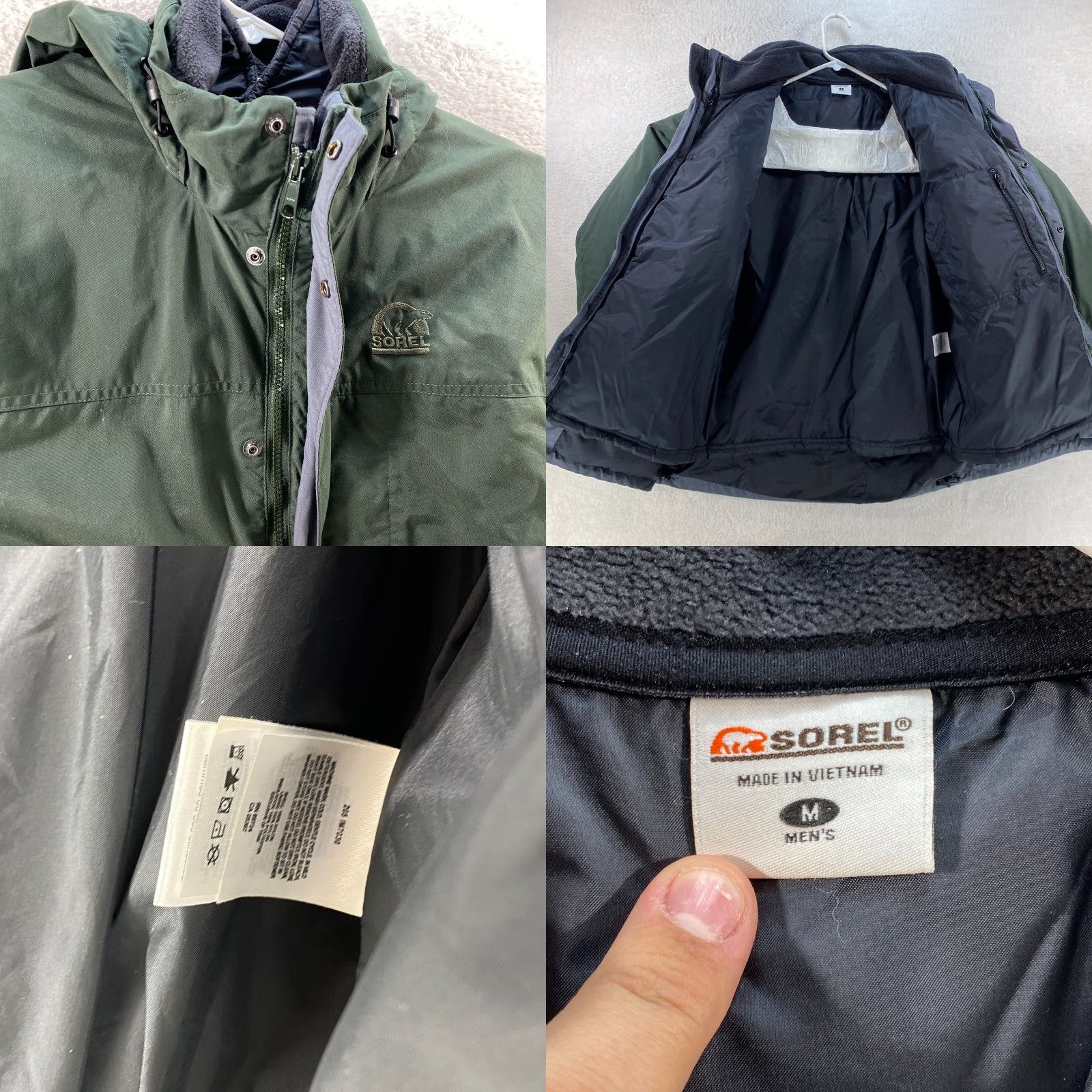 SOREL Sorel Mens Medium Green Hooded Heavy Warm Coat Removable Liner Pockets Full Zip Jacket/Coat M Green Mens 90s Outdoor N/A Size US M / EU 48-50 / 2 - 8 Thumbnail