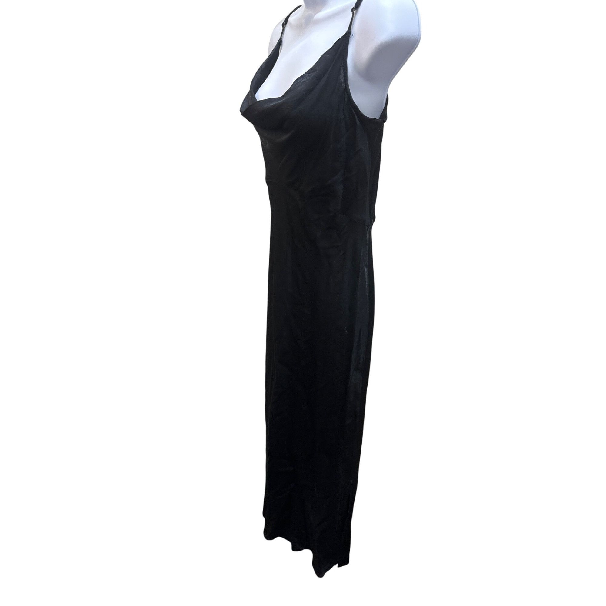 Anthropologie Black Cocktail Dress With Adjustable Straps & Cowl Neck Anth Size M / US 6-8 / IT 42-44 - 2 Thumbnail