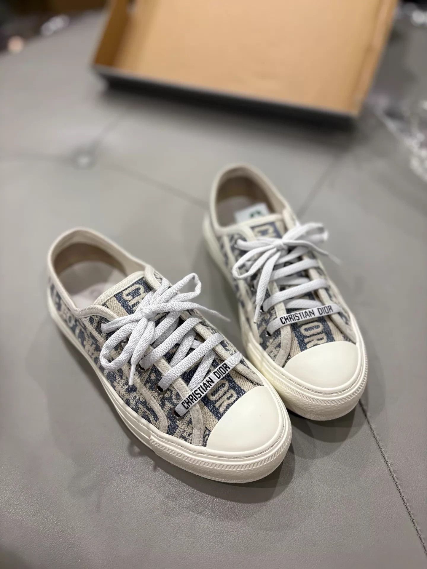 Dior Dior Denim Full Oblique Logo Sneakers 99 New 35.5 Size US 5 / IT 35 - 1 Thumbnail