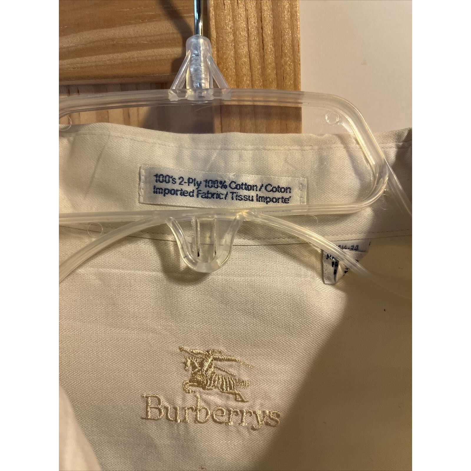 Burberry Burberry’s Men’s White 16.5 34 white LS button cotton shirt Size US XL / EU 56 / 4 - 3 Thumbnail