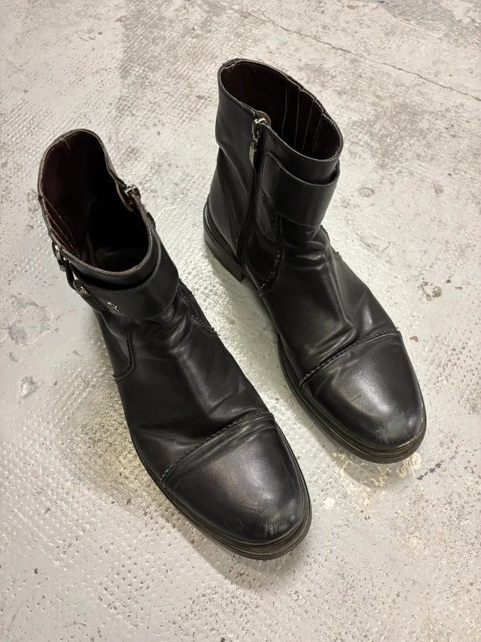 Vintage Paciotti Black Leather Harness Chelsea Boots Size US 9 / EU 42 - 6 Thumbnail