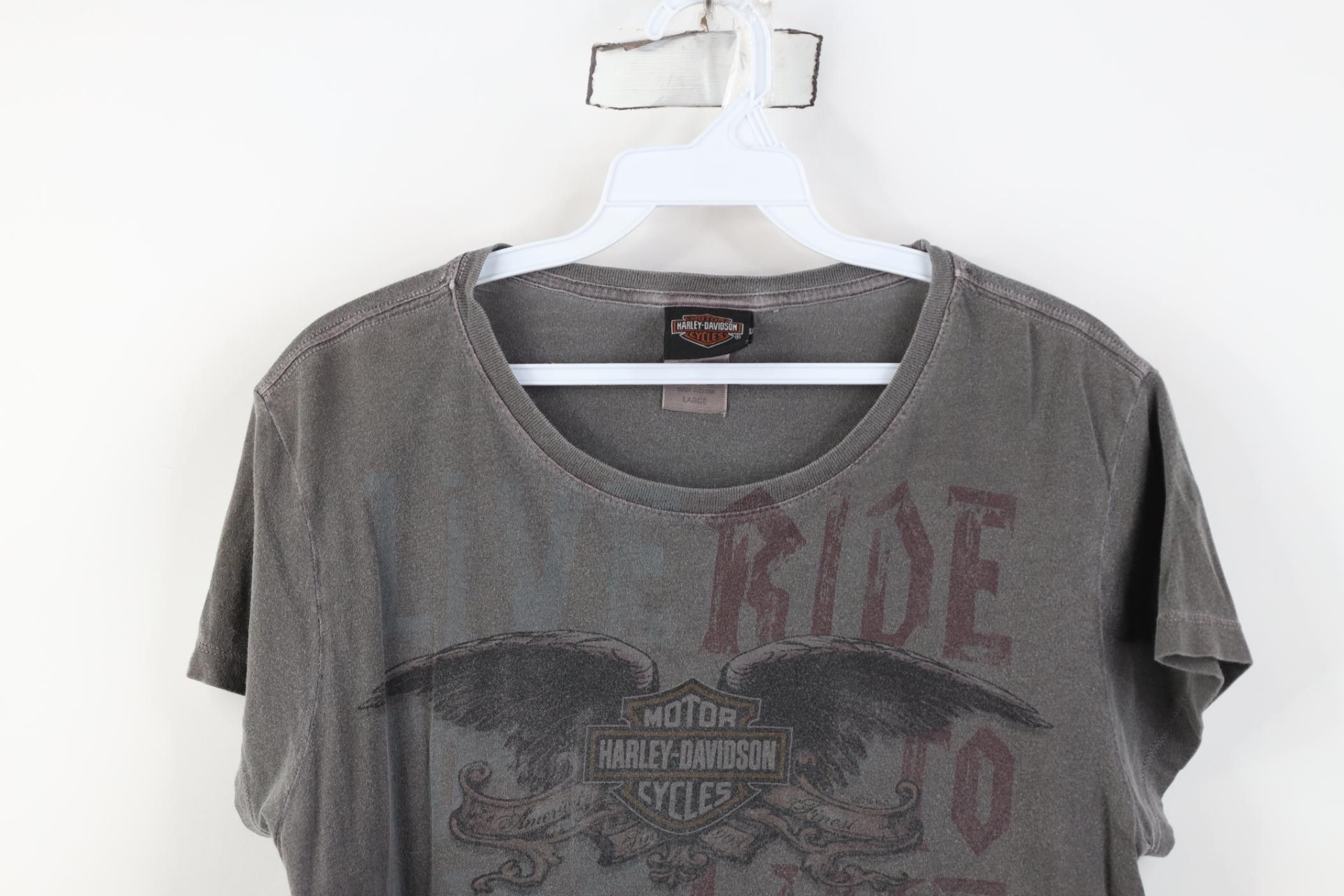 Harley Davidson Vintage Y2K Harley Davidson Tribal Eagle Stonewash T-Shirt Size L / US 10 / IT 46 - 2 Thumbnail