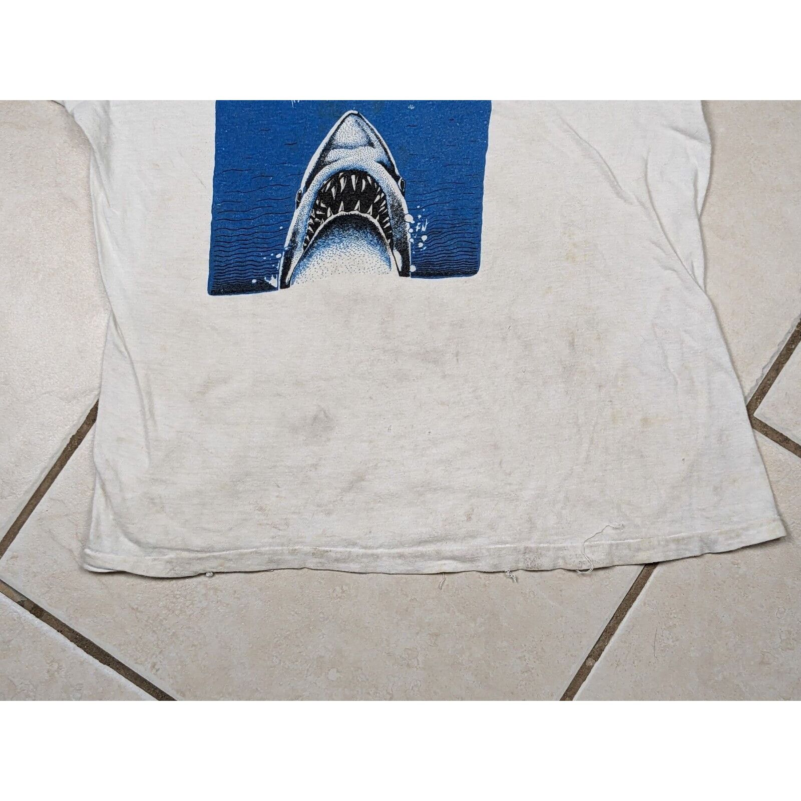 Other Vtg 1970s Jaws Promo Ringer T Shirt Horror Steven Spielberg Size US S / EU 44-46 / 1 - 8 Thumbnail