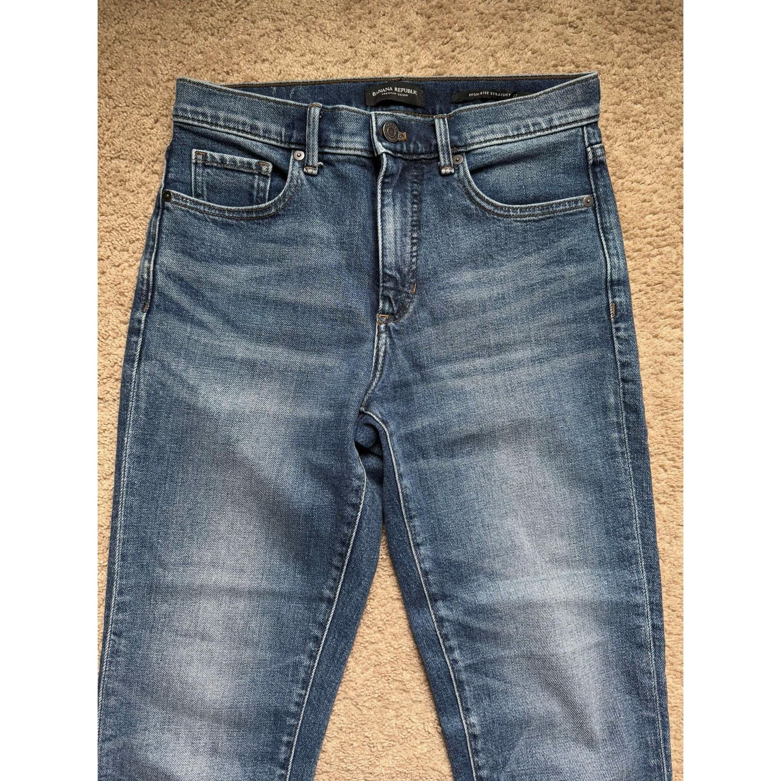 Banana Republic Banana Republic High Rise Straight Jeans Medium Wash Size 27" / US 4 / IT 40 - 4 Thumbnail