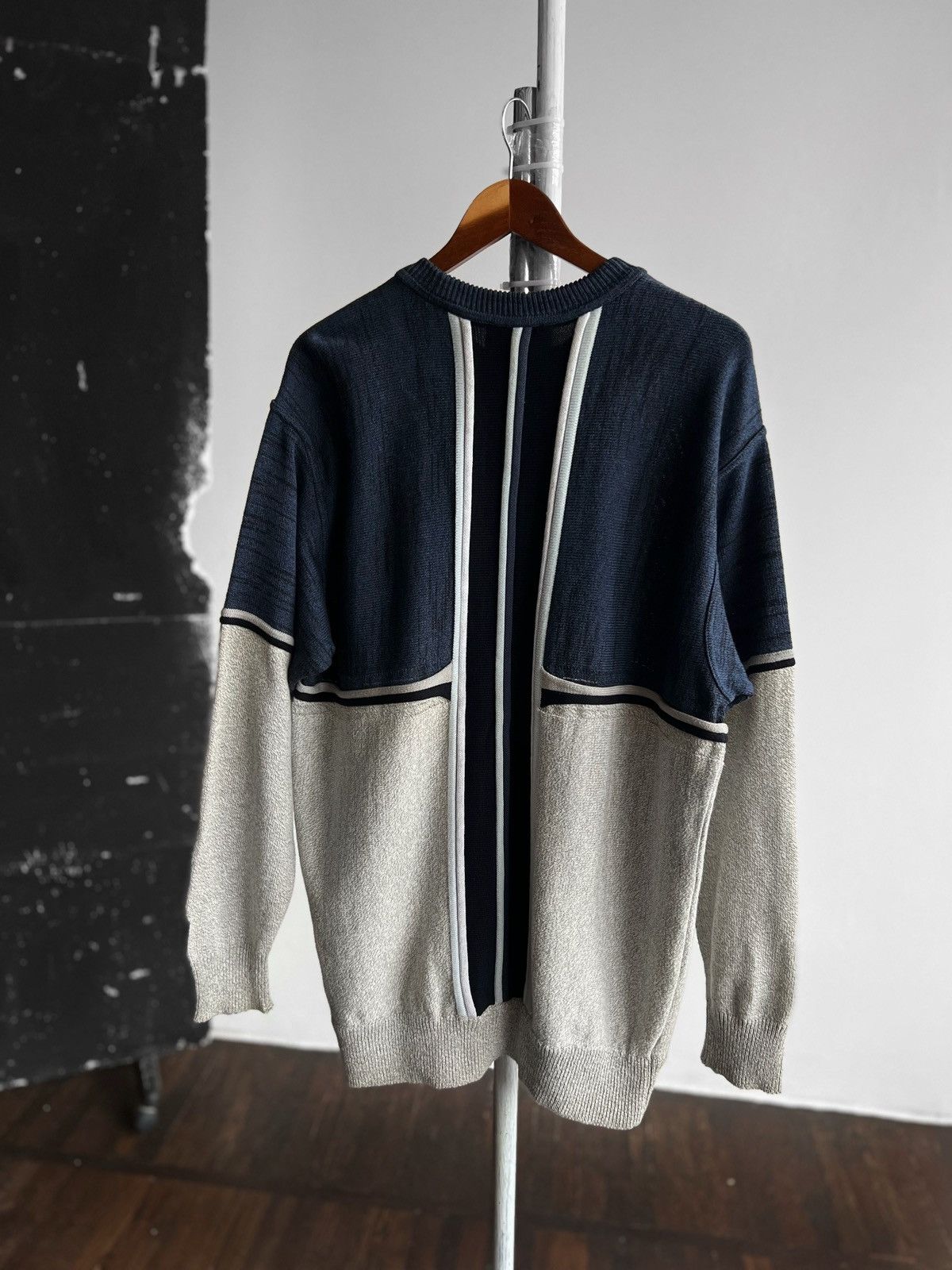 Carlo Colucci × Vintage Carlo Colucci Mens Vintage 90s Knit Long Sleeve Sweater Y2K Size US L / EU 52-54 / 3 - 3 Thumbnail