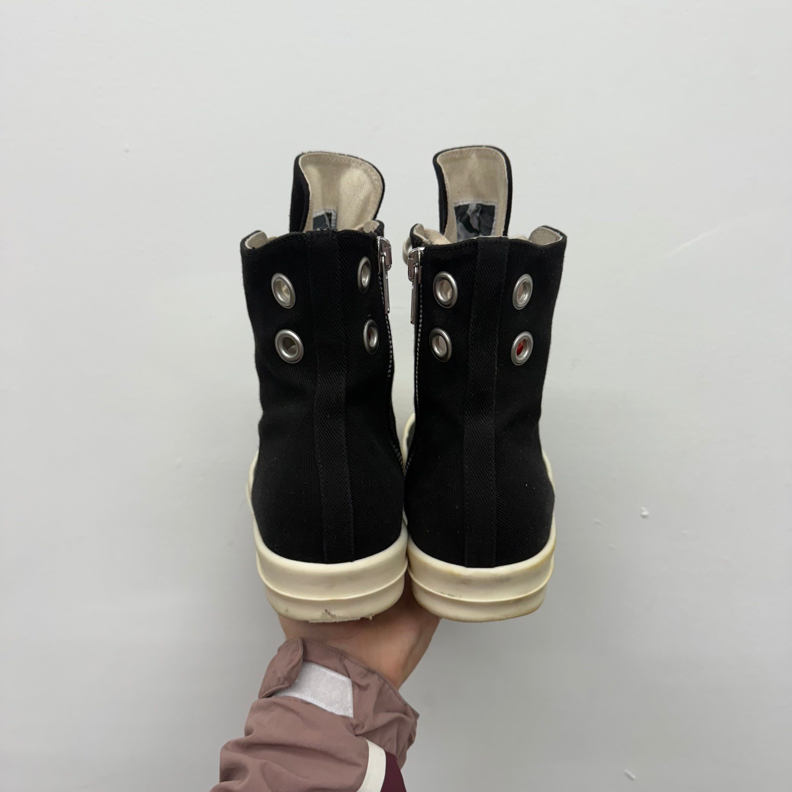 Rick Owens Rick Owens Ramone High Black Sneakers - Size 45 (US 12) Size US 11.5 / EU 44-45 - 3 Thumbnail