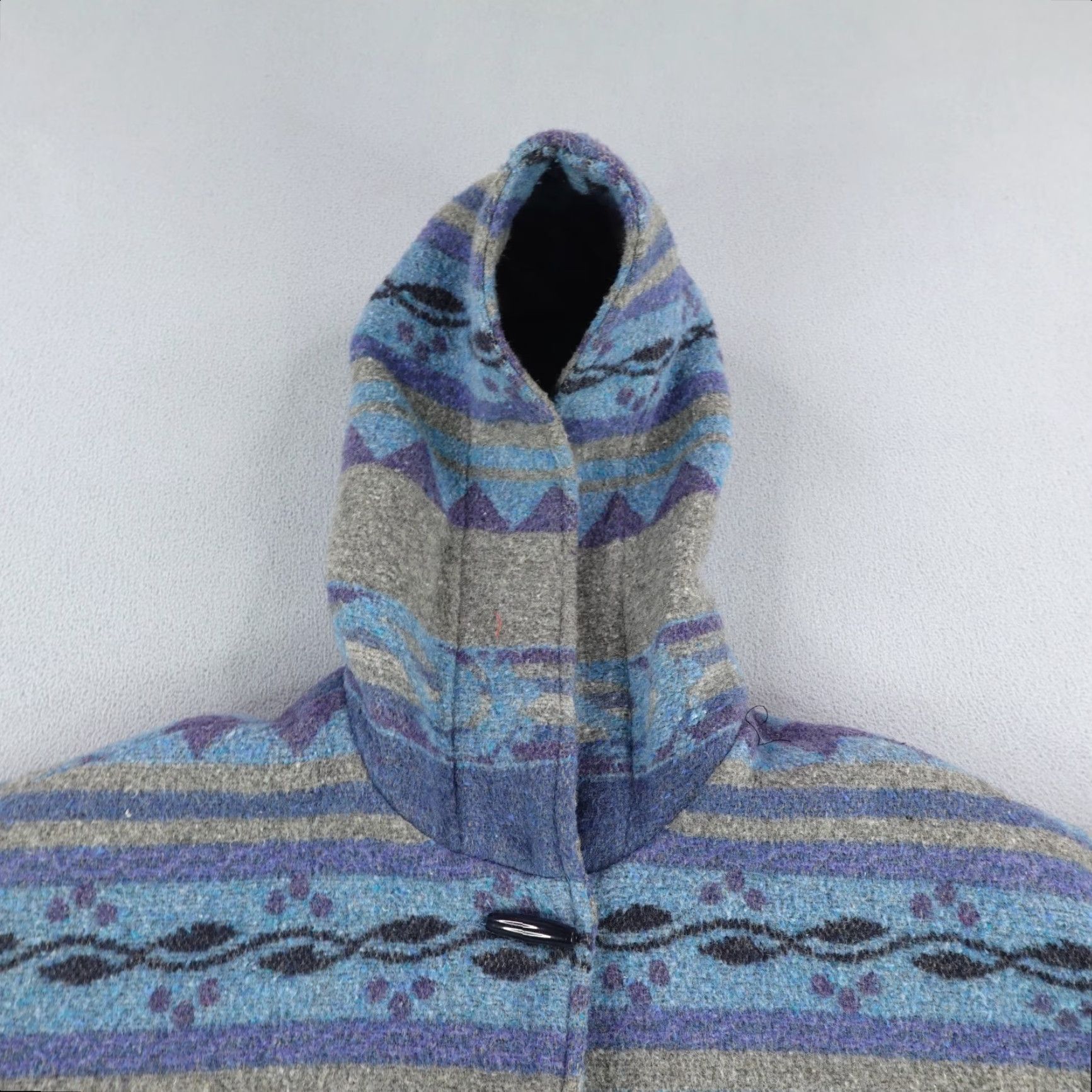 Vintage VINTAGE Braetan Jacket Womens Small Blue Toggle Southwest Aztec Wood Blend Coat Jacket Size S / US 4 / IT 40 - 2 Thumbnail