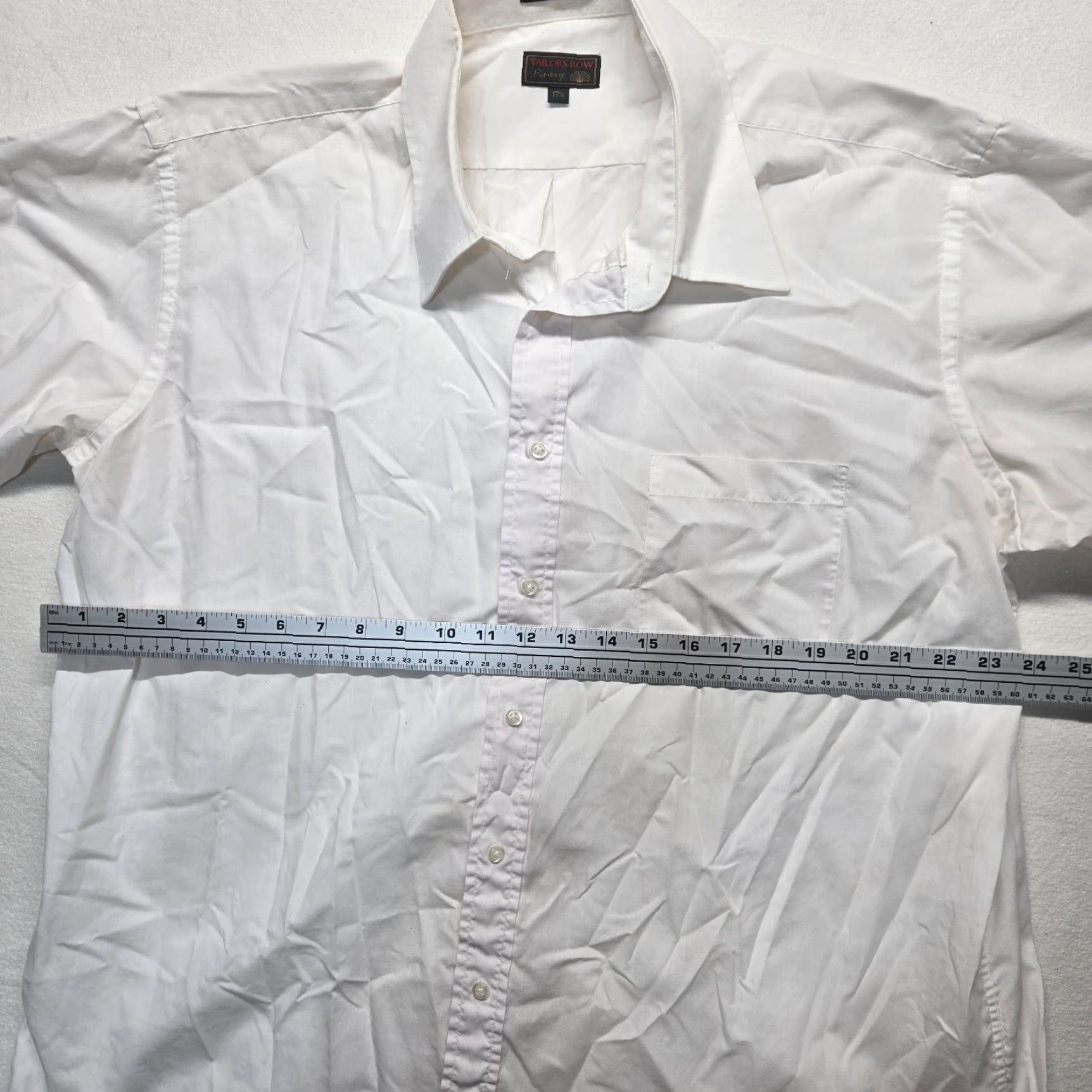 Vintage Tailor’s Row Finery Shirt Adult Men 17.5 White Short Sleeve Button-Up Cotton Solid 17.5 Mens Shirt Size US XXL / EU 58 / 5 - 4 Thumbnail
