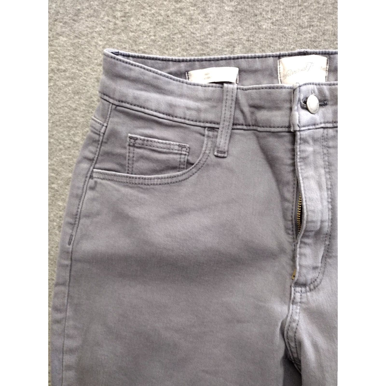 Vintage Universal Thread Distressed Straight Jeans Women's Dark Purple 8R 29" Regular Denim 5-Pocket Stretch Zipper Button Size 30" / US 8 / IT 44 - 6 Thumbnail