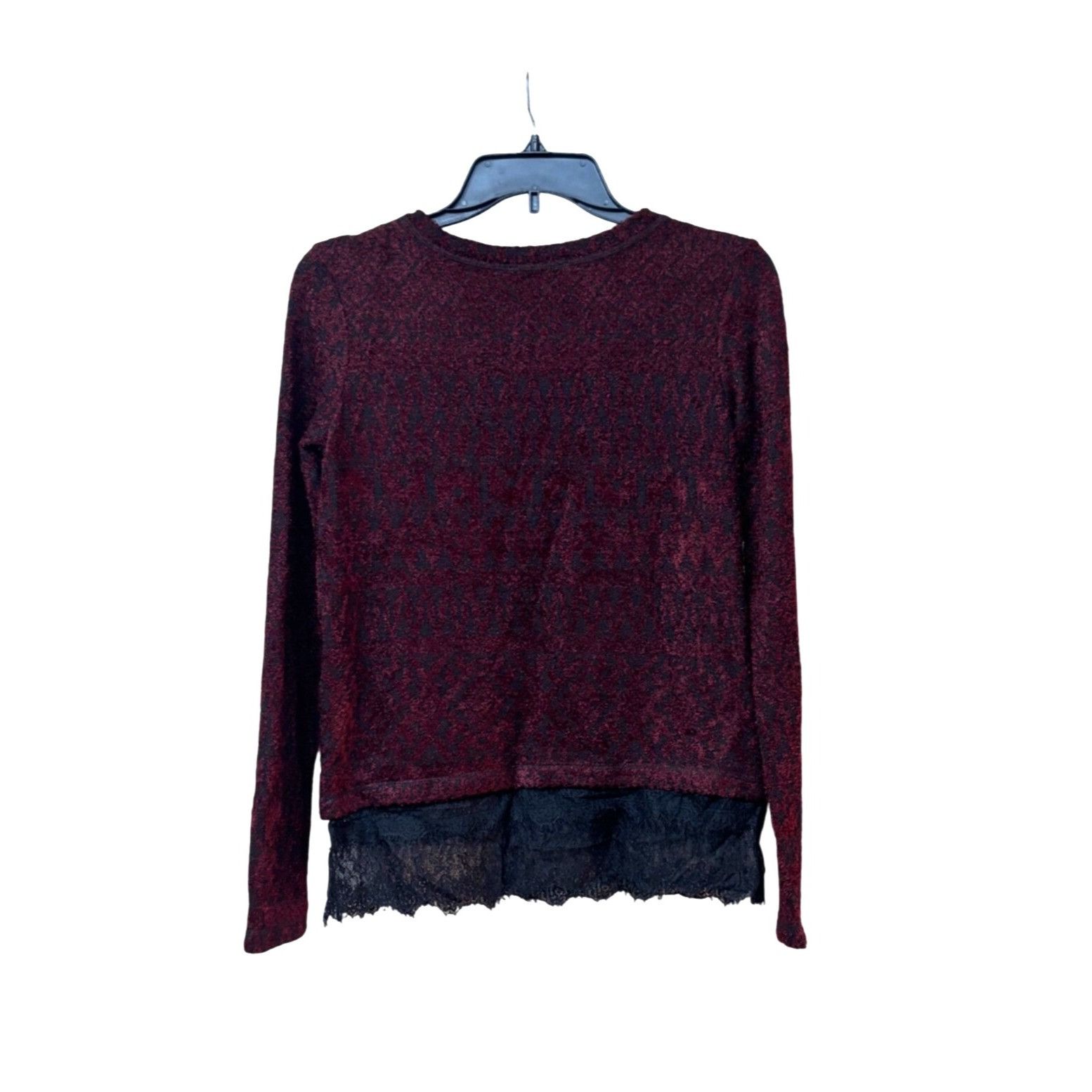 Jessica Simpson Jessica Simpson Junior’s Luna Lace-trimmed Sweater, Red Ve Size XS / US 0-2 / IT 36-38 - 3 Thumbnail