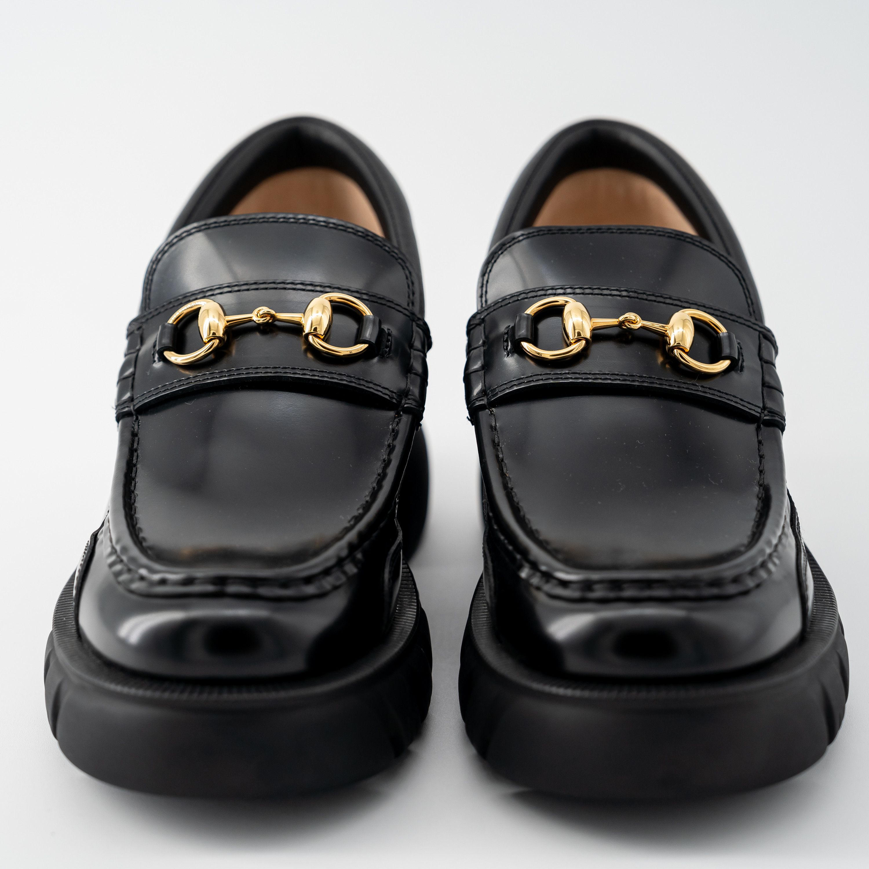 Gucci 40.5G Gucci Horsebit Platform Lug Sole Black Leather Loafers Size US 10.5 / IT 40.5 - 2 Thumbnail