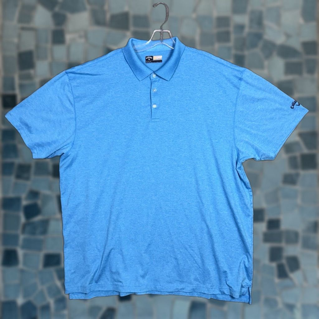 Callaway Callaway Opti Dri Polo Men 2XL Swing Tech Heather Blue Wicking Lightweight Polo Size US XXL / EU 58 / 5 - 1 Thumbnail