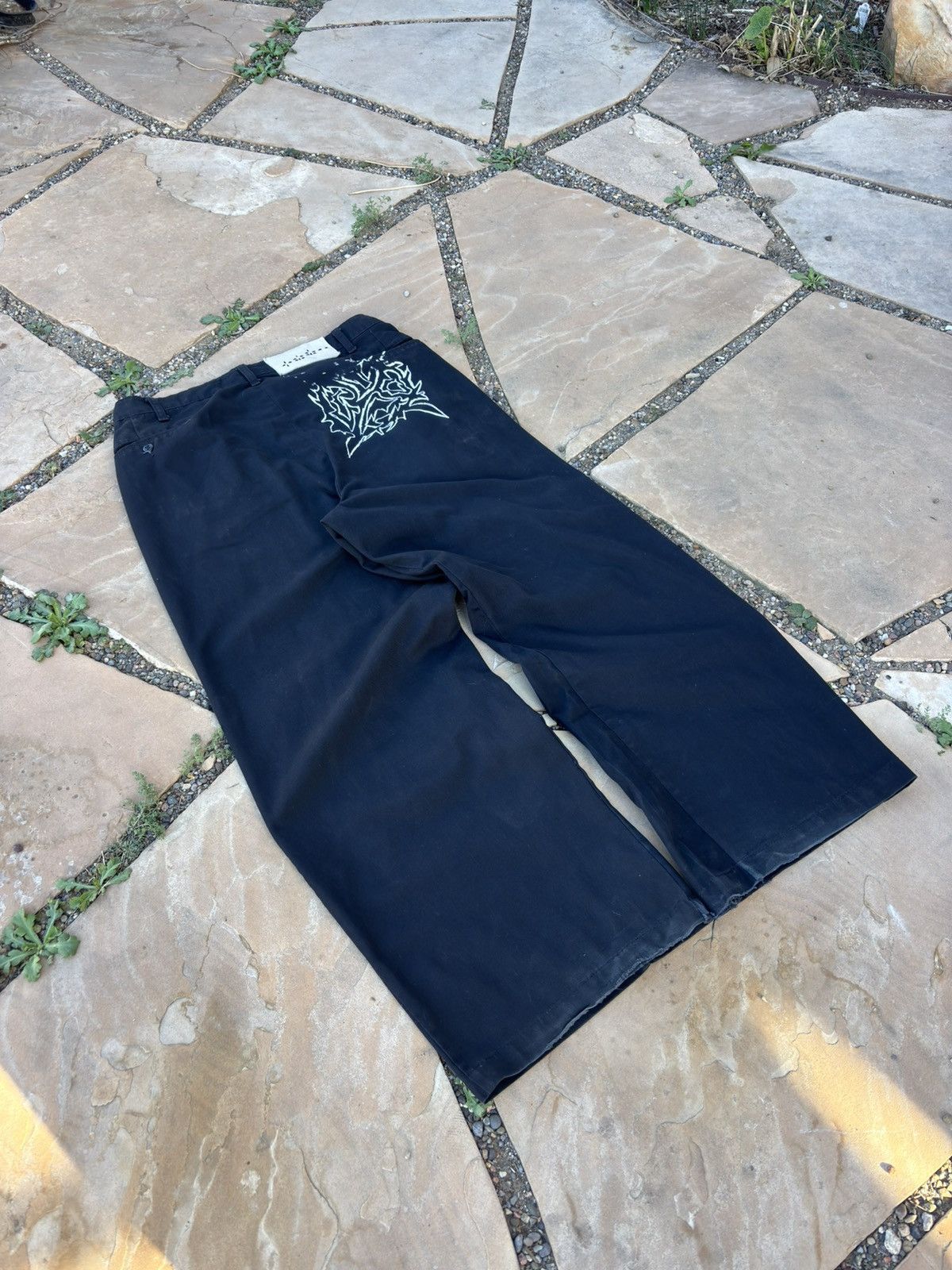 Other custom carti black flared distressed baggy pants Size US 34 / EU 50 - 6 Thumbnail