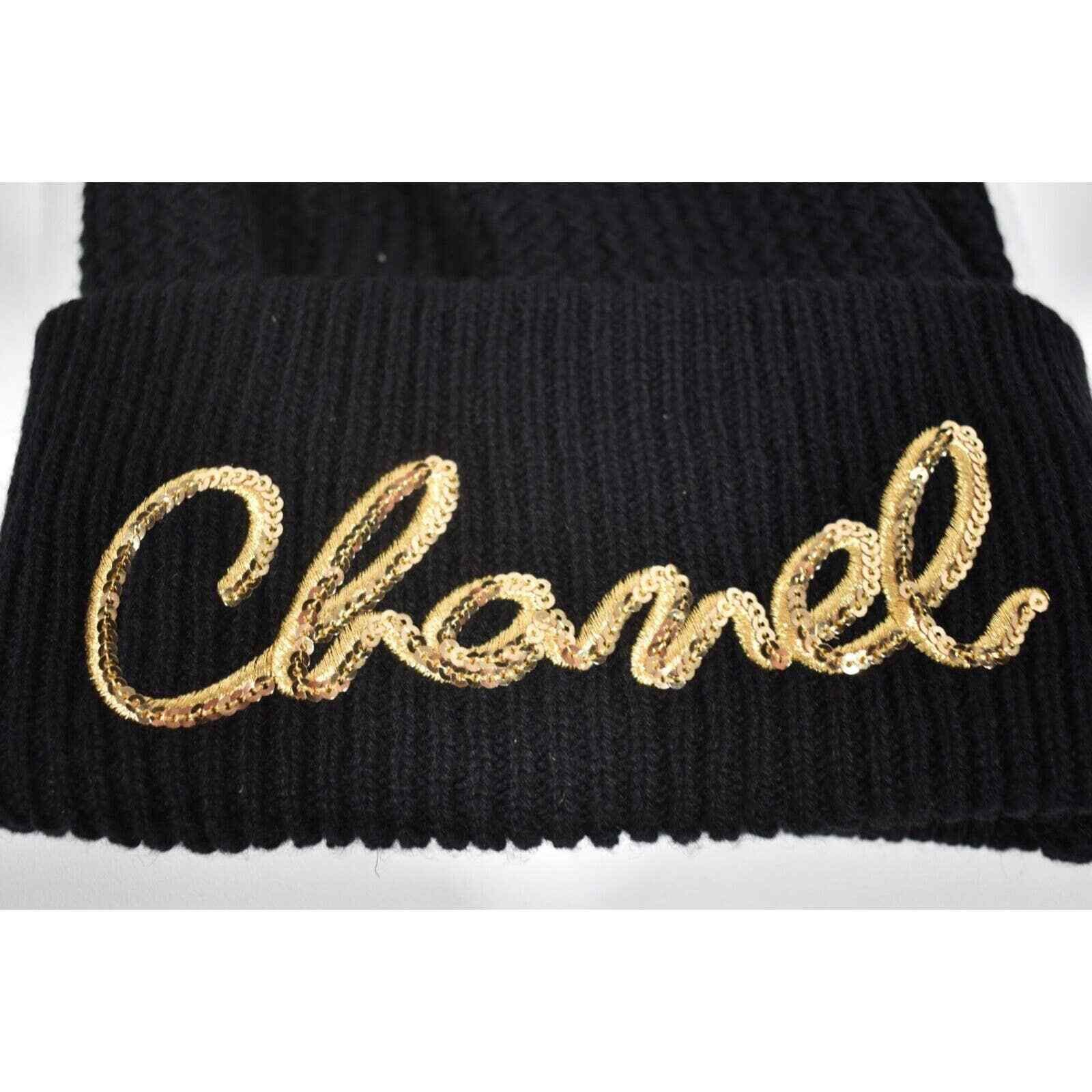 Chanel Chanel 22A Cashmere Sequin Beanie Winter Hat Cap Cloche Size ONE SIZE - 3 Thumbnail